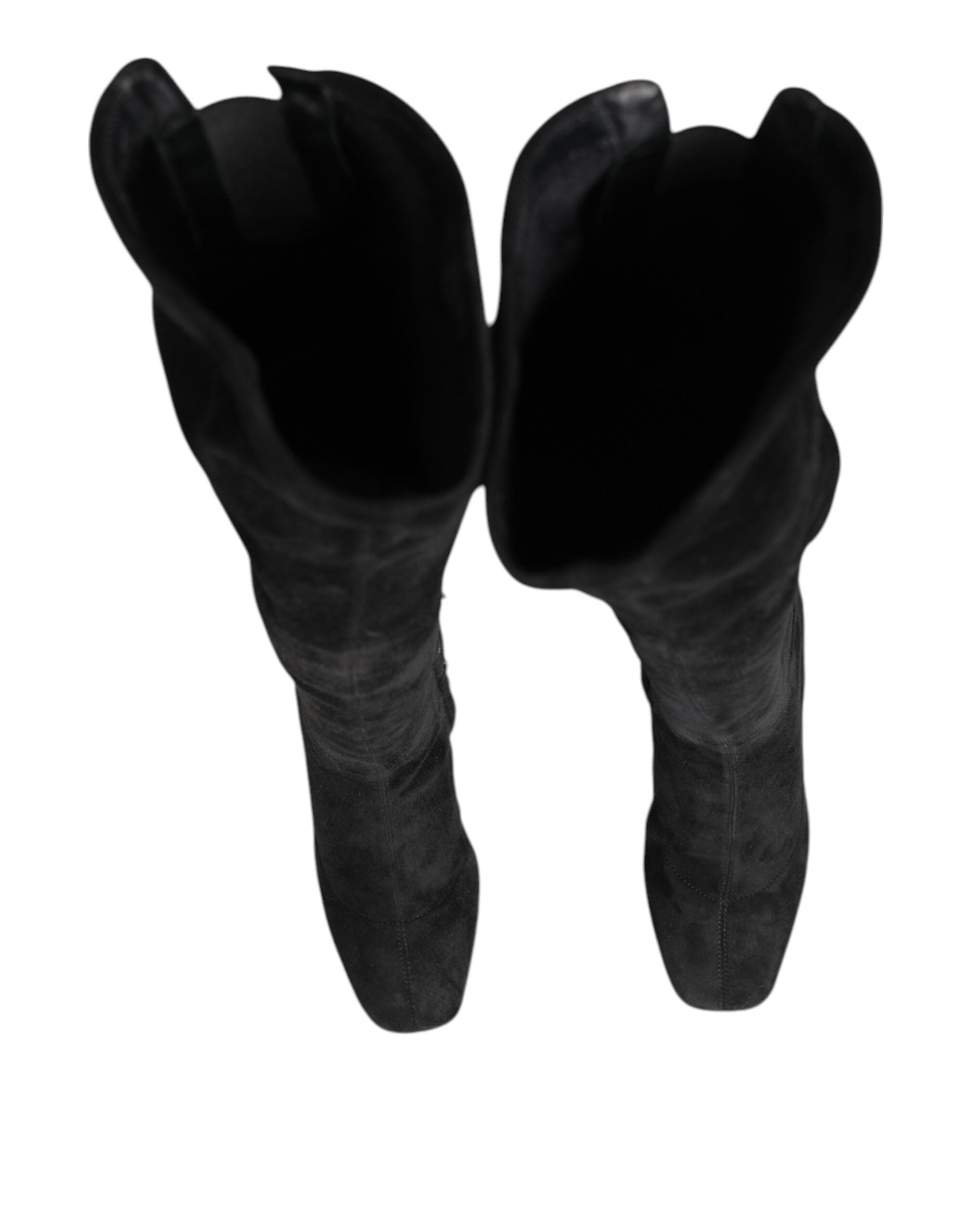 Dolce & Gabbana Black knee-high suede boots-4