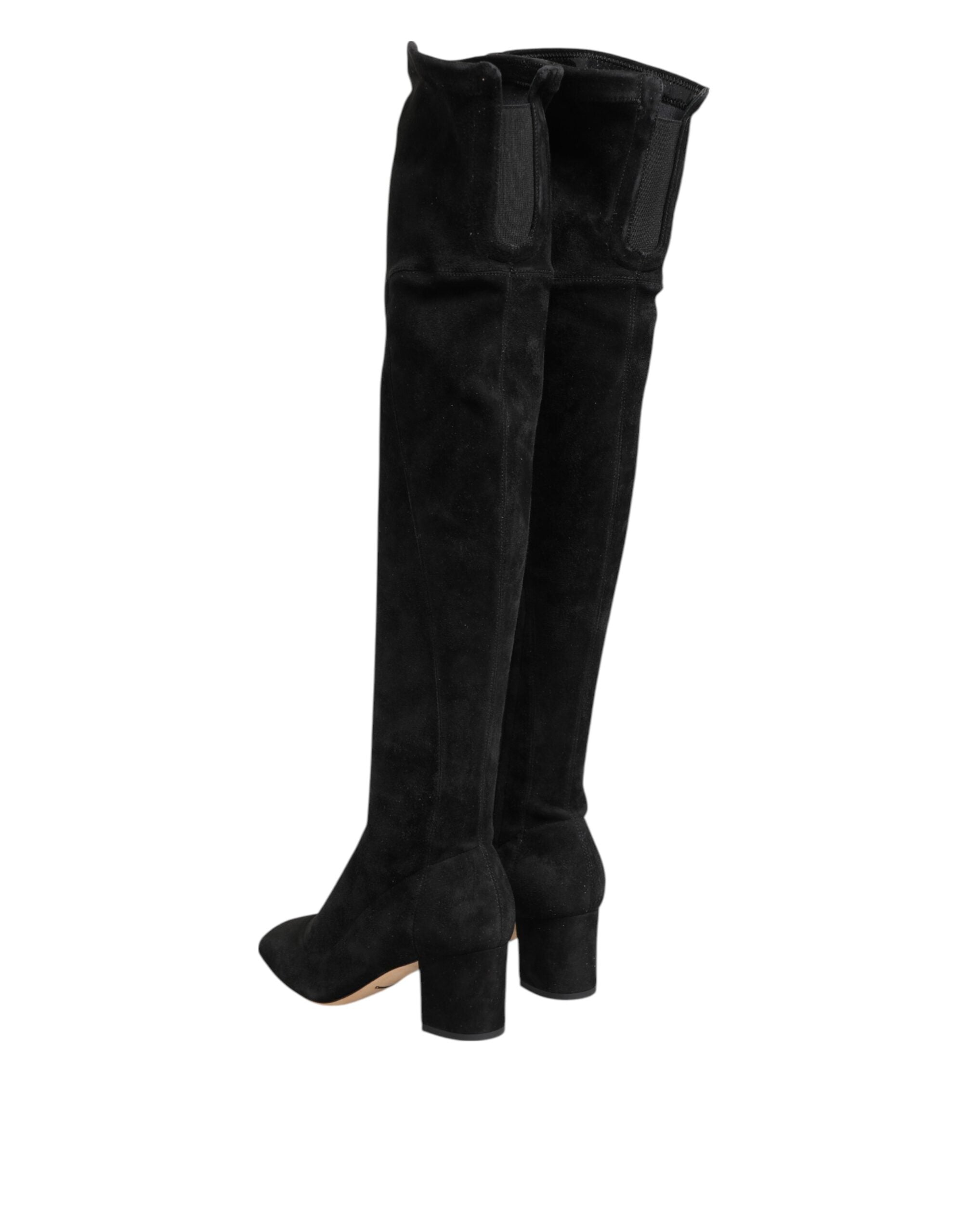 Dolce & Gabbana Black knee-high suede boots-6