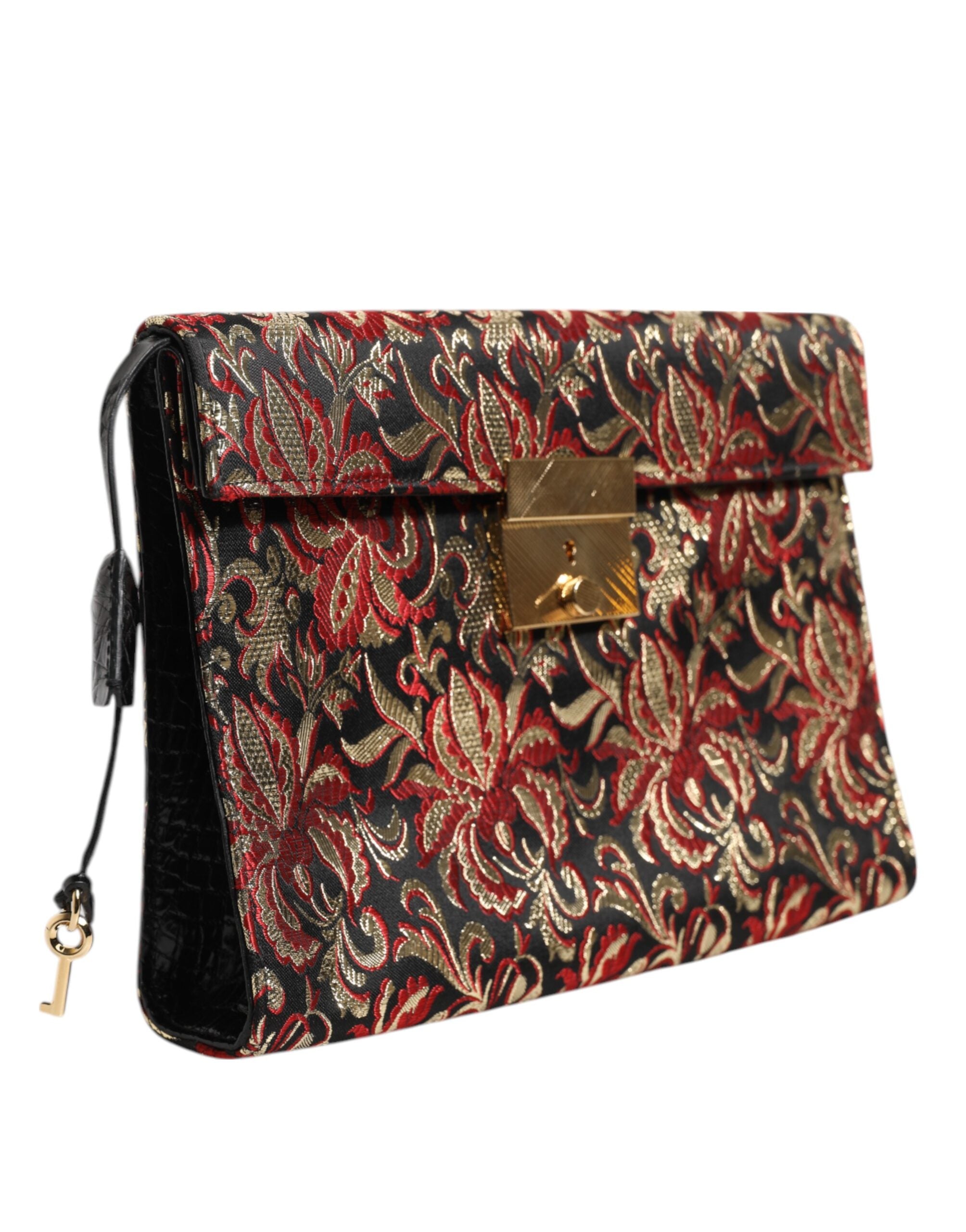 Dolce & Gabbana Multicolor Jacquard Floral Document Briefcase Bag-3