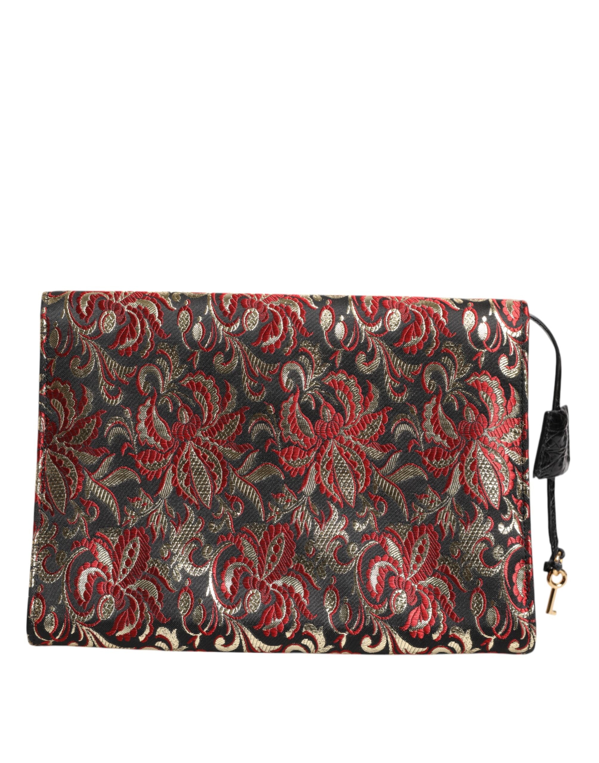 Dolce & Gabbana Multicolor Jacquard Floral Document Briefcase Bag-4