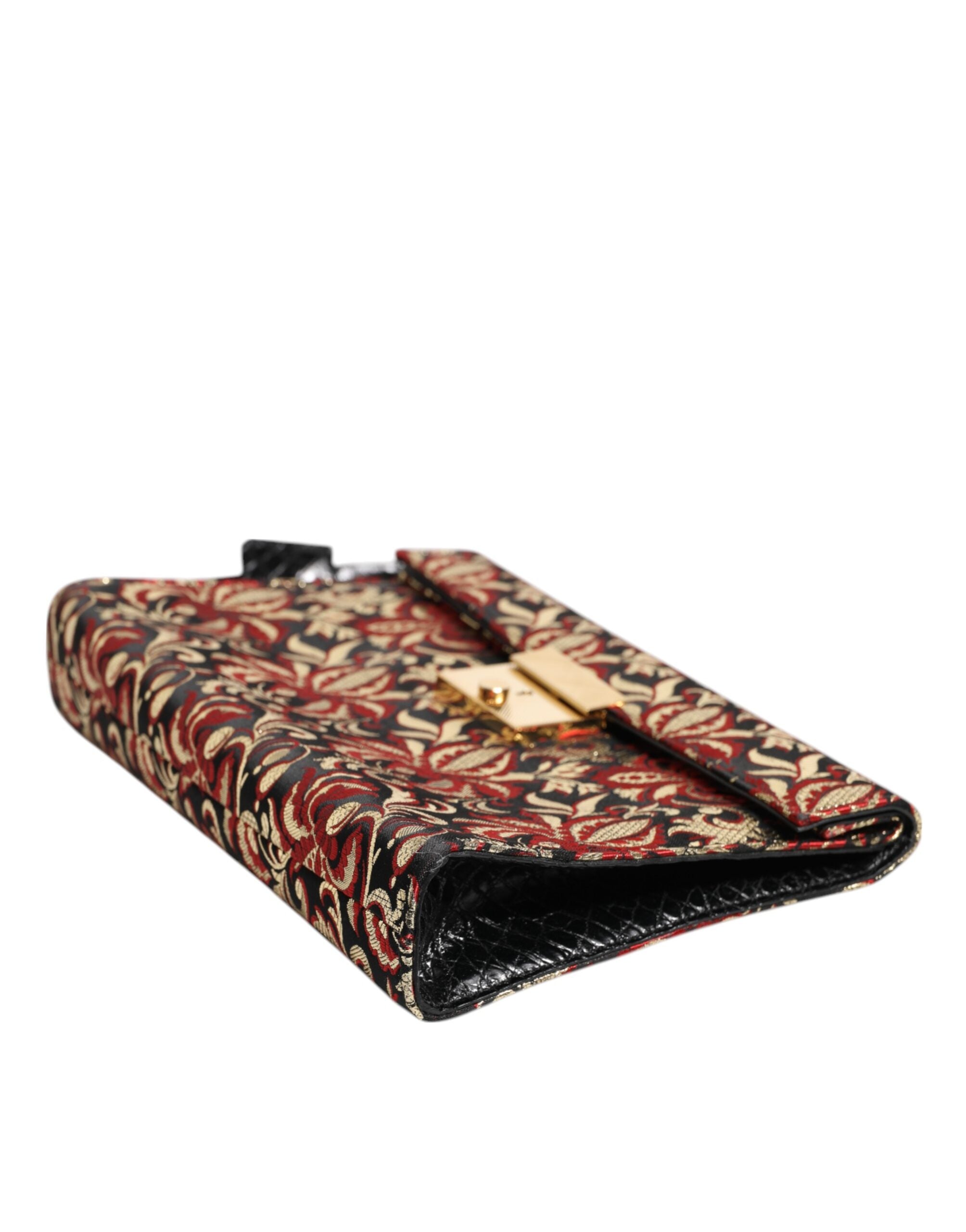 Dolce & Gabbana Multicolor Jacquard Floral Document Briefcase Bag-5