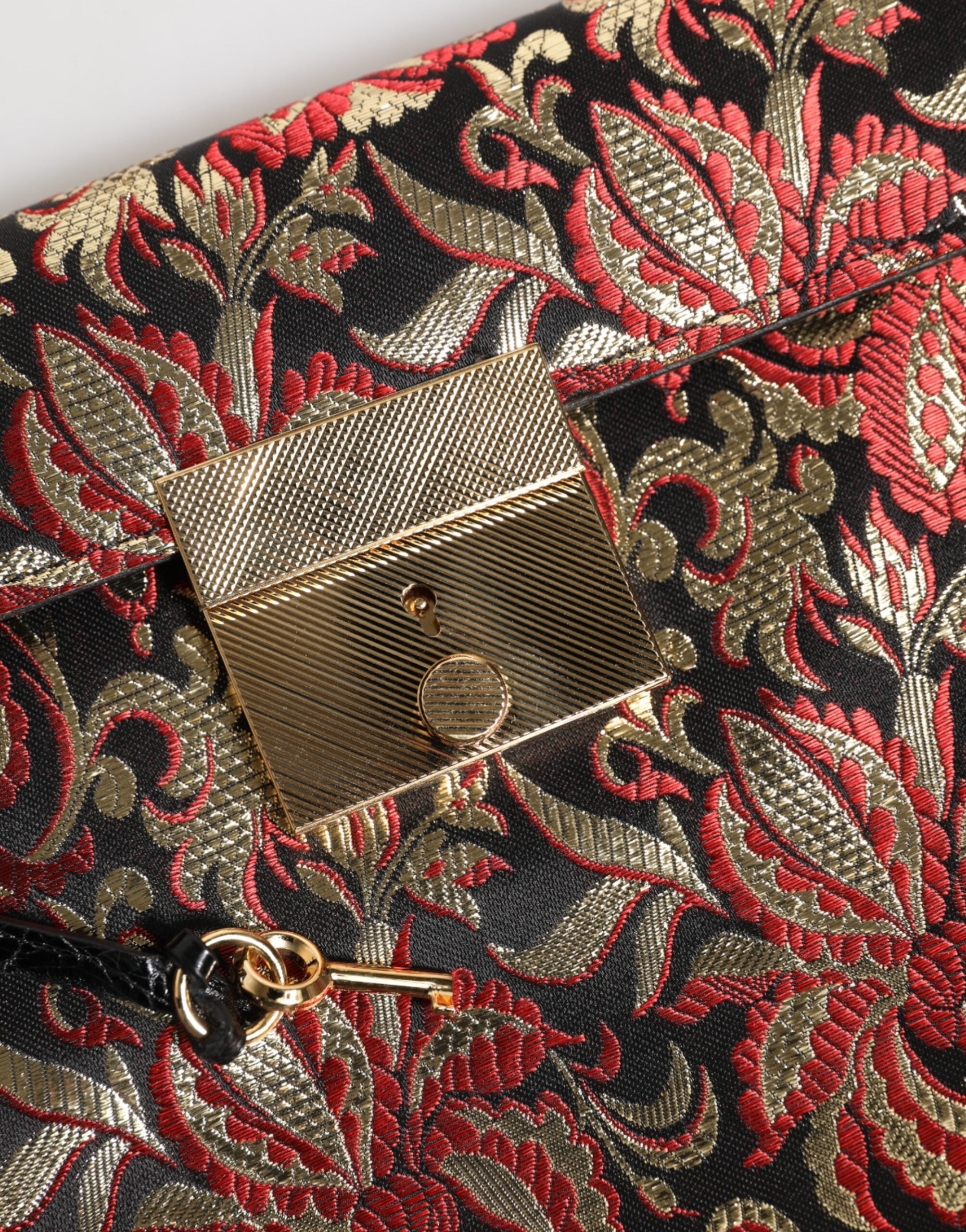 Dolce & Gabbana Multicolor Jacquard Floral Document Briefcase Bag-6