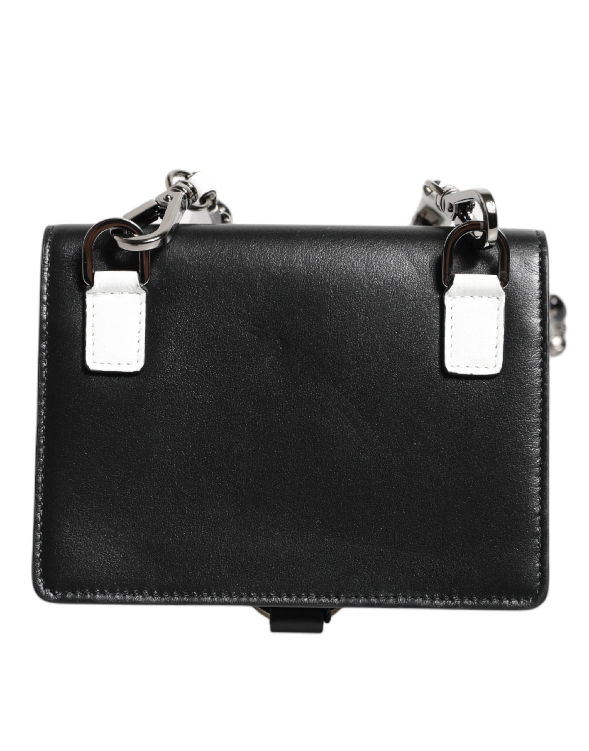 Dolce & Gabbana Schwarzes Leder Crystal verschönert Kartenhalter Brieftasche-5
