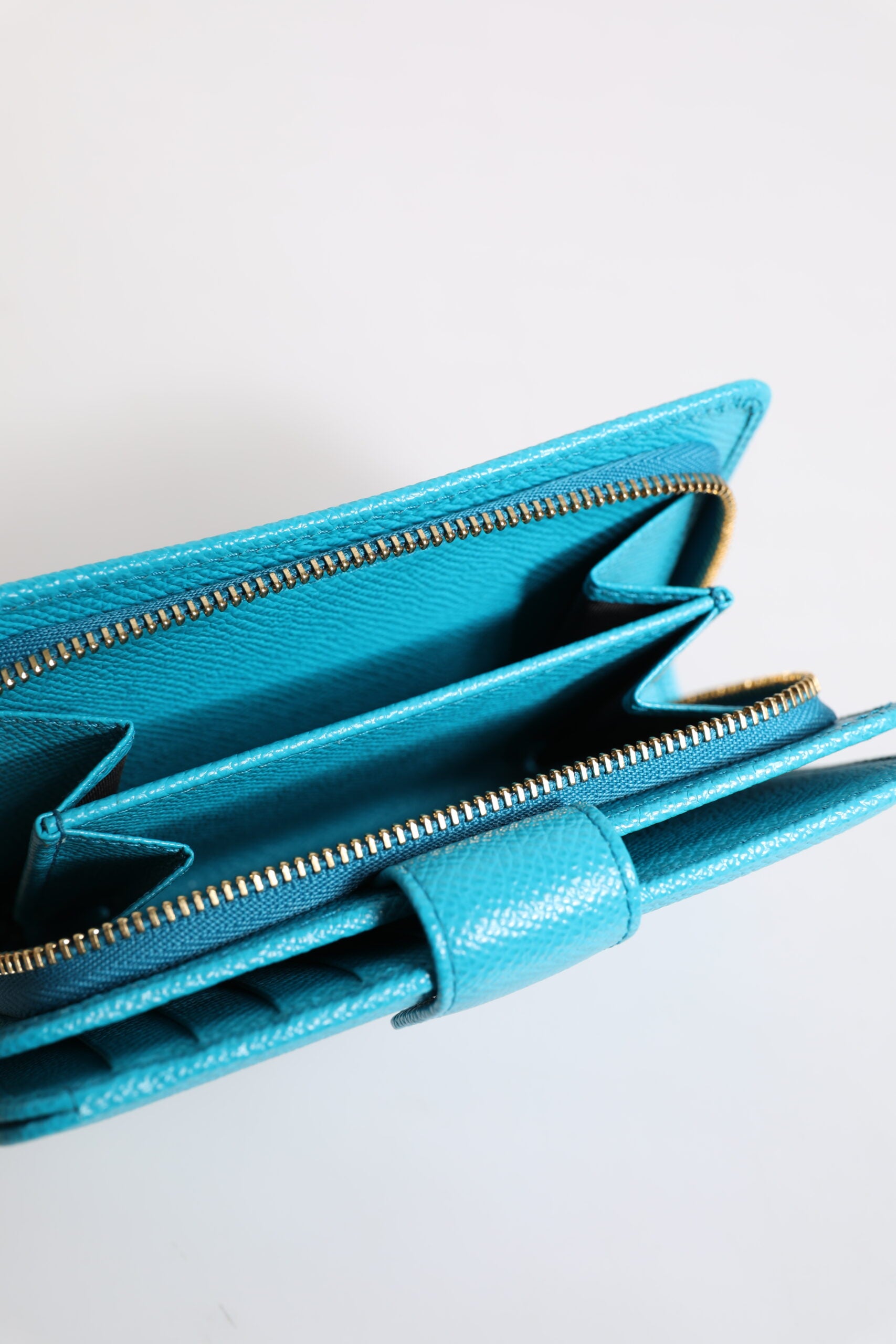 Dolce & Gabbana Light Blue Leather Bifold Continental Clutch Wallet-7