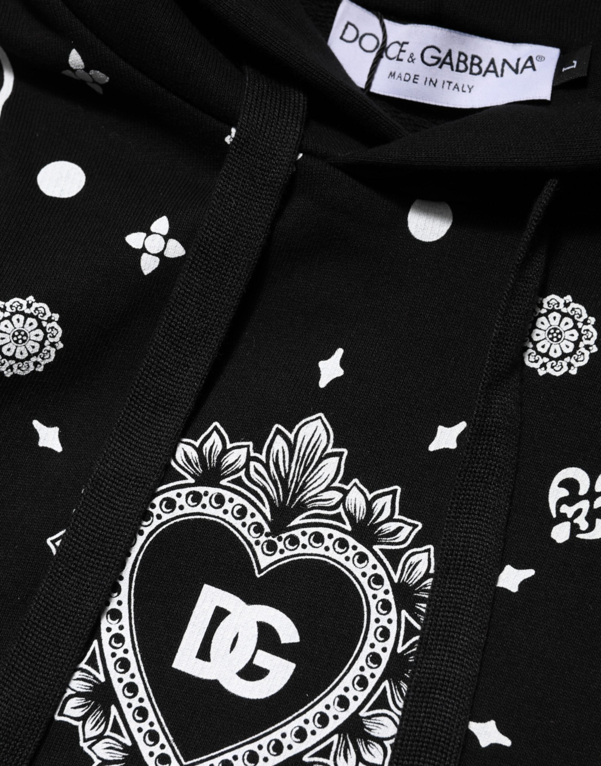 Sudadera con capucha y bandana negra de Dolce & Gabbana para hombre-5