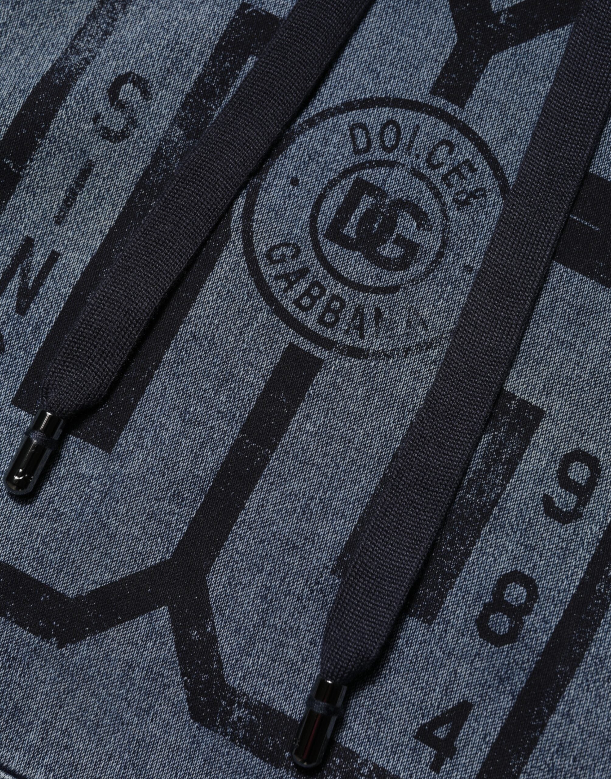 Dolce & Gabbana Blaues Sweatshirt mit Kapuze aus Baumwollmischung Pullover-5