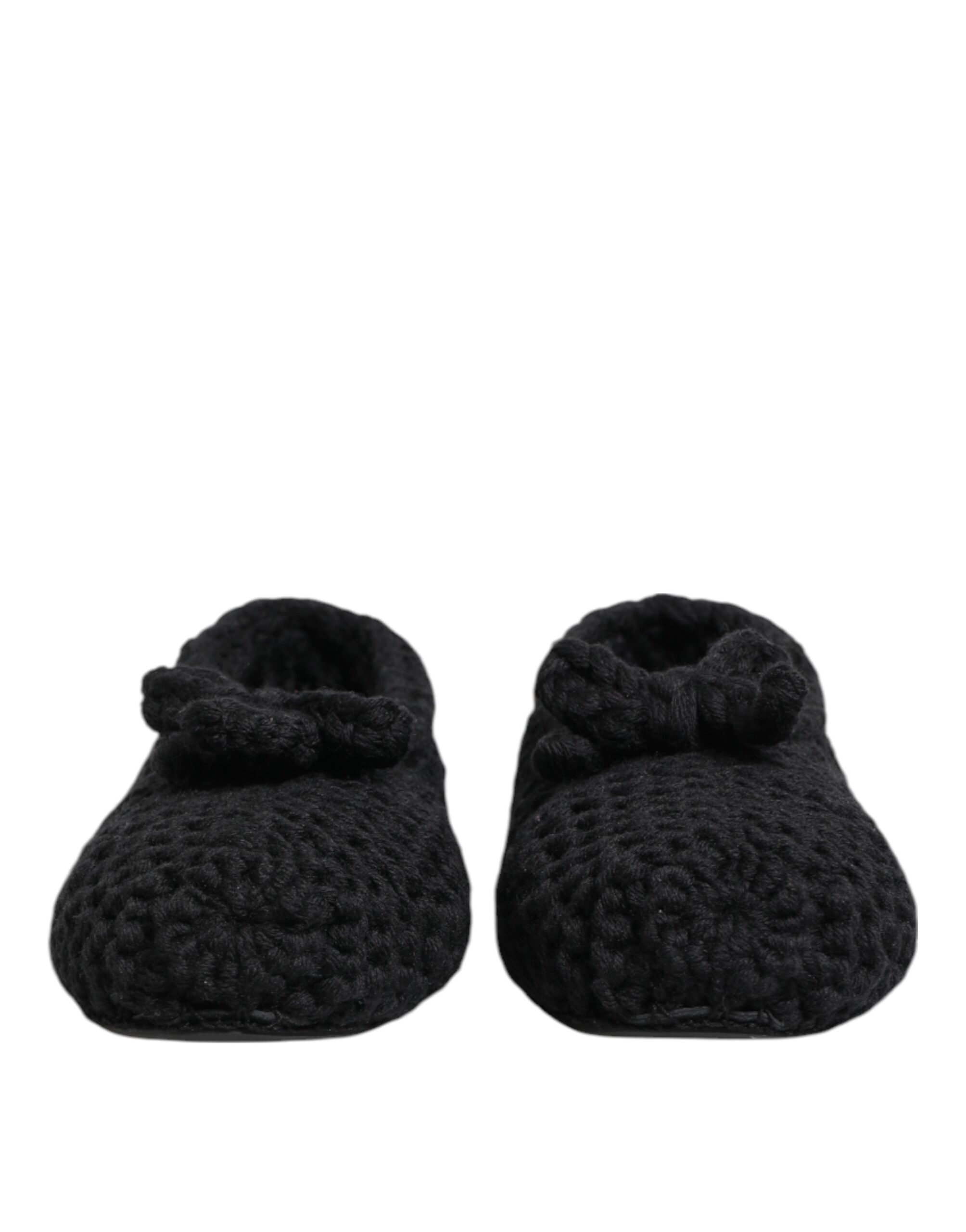 Bailarinas sin cordones de punto de lana negra de Dolce & Gabbana-3