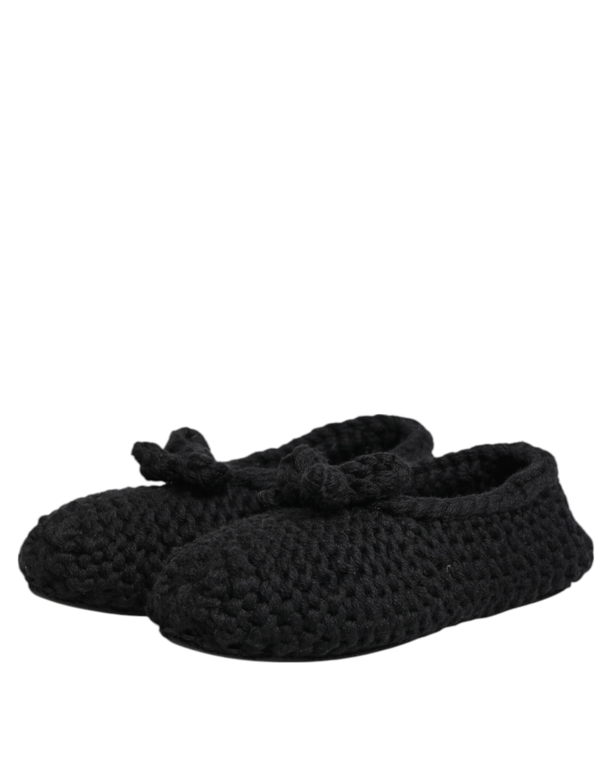 Bailarinas sin cordones de punto de lana negra de Dolce & Gabbana-5