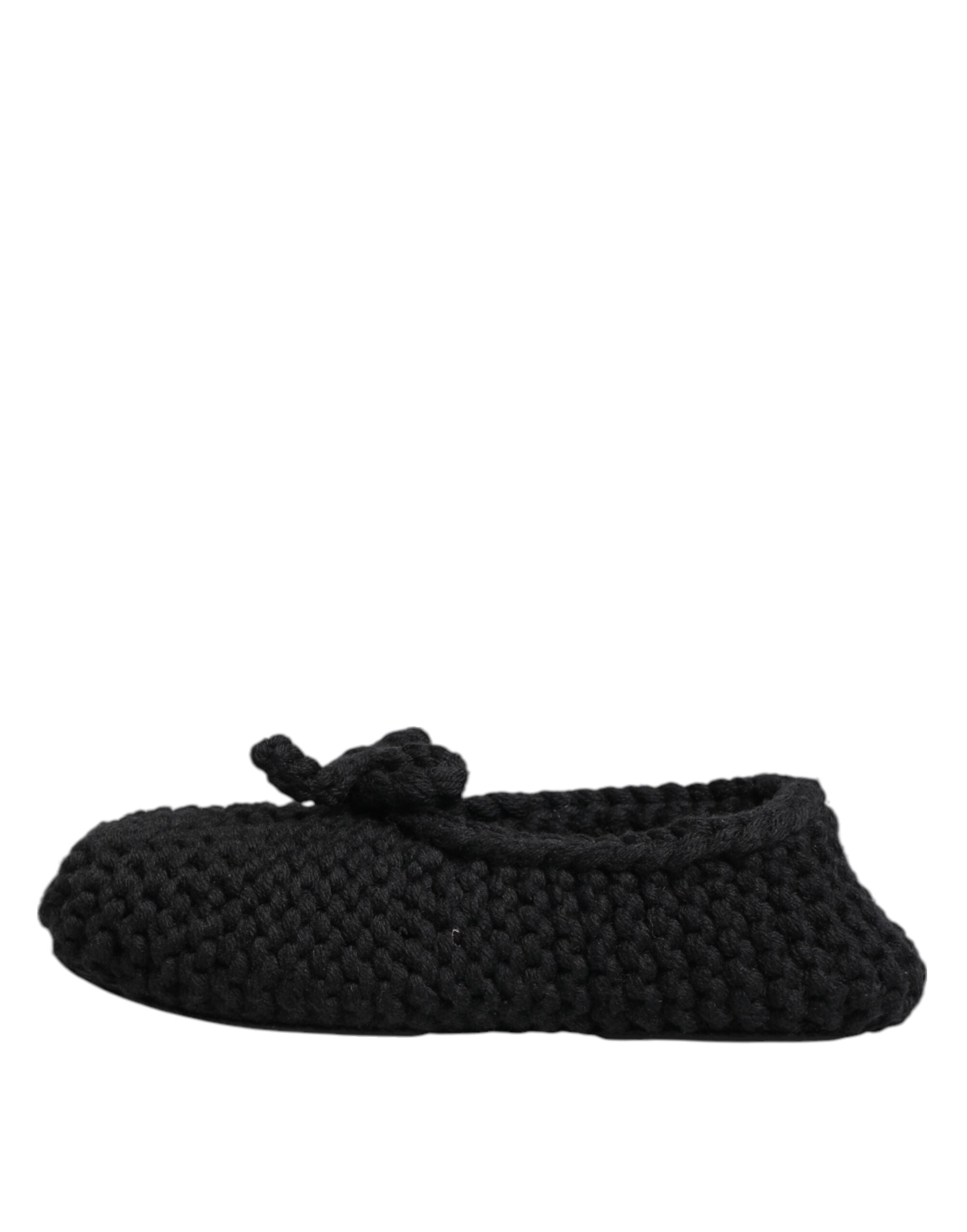 Bailarinas sin cordones de punto de lana negra de Dolce & Gabbana-7