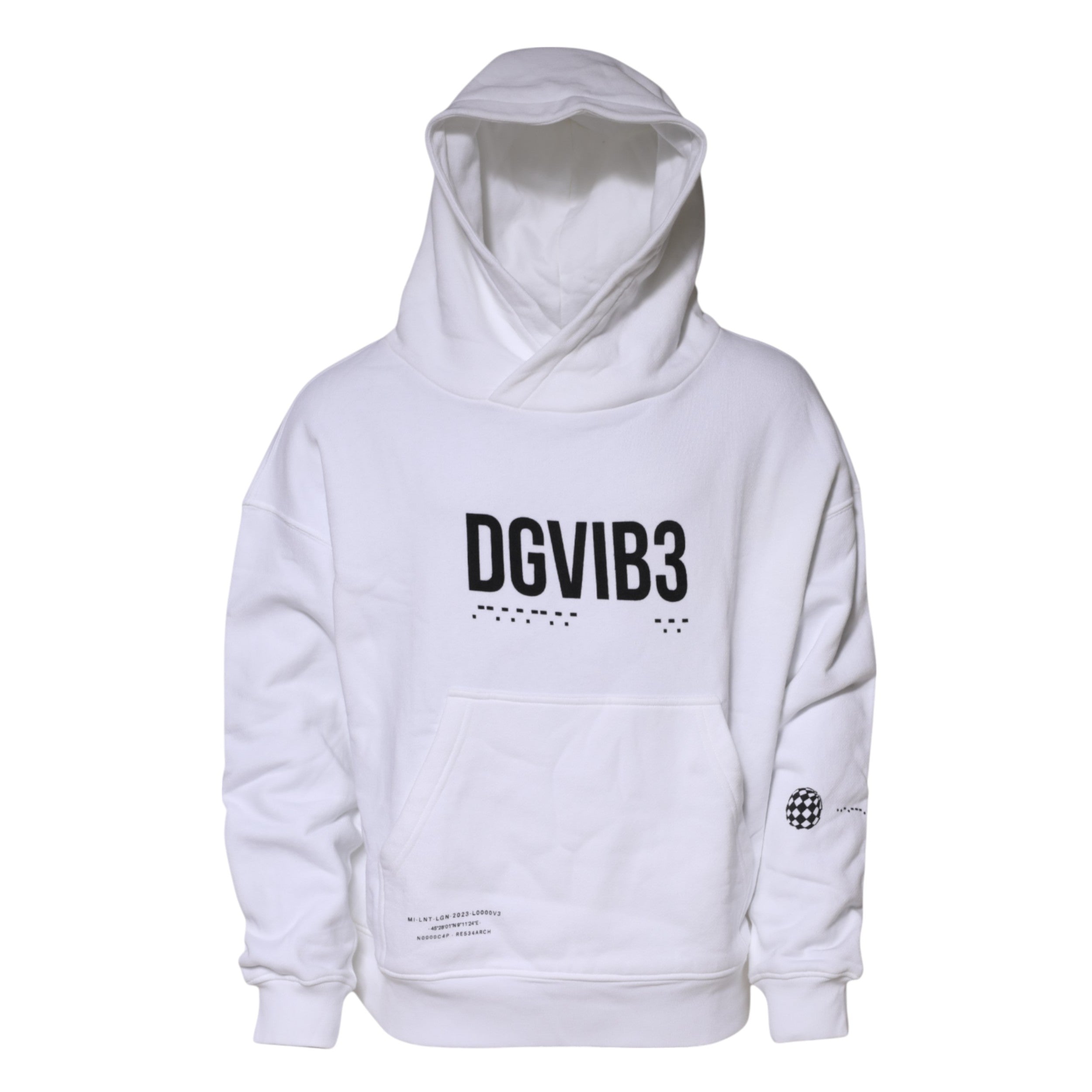 Dolce & Gabbana White DG Vib3 Men's Hooded Sweatshirt Pullover-5