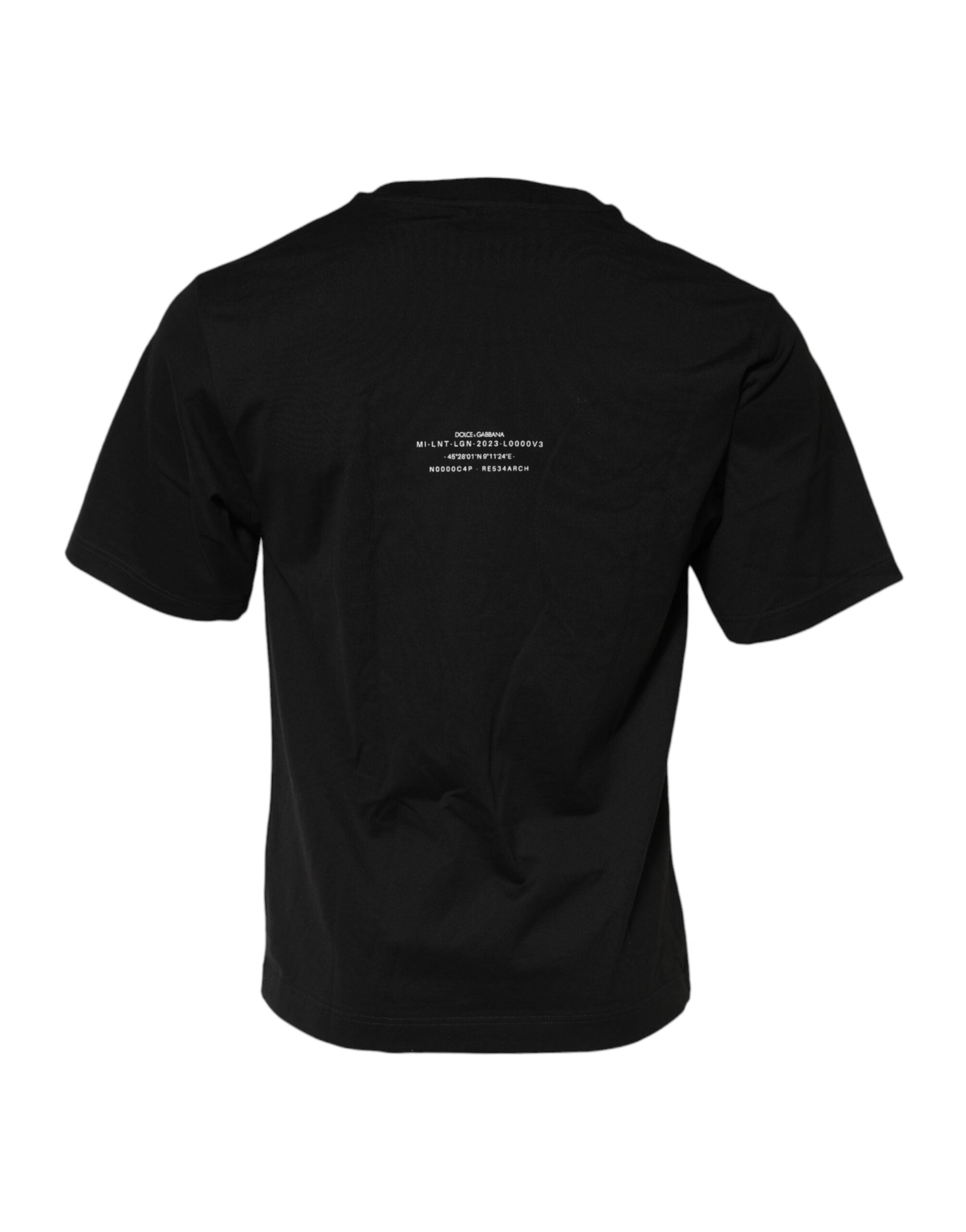 Camiseta de algodón con cuello redondo y estampado DG Vib3 de Dolce & Gabbana en negro-3