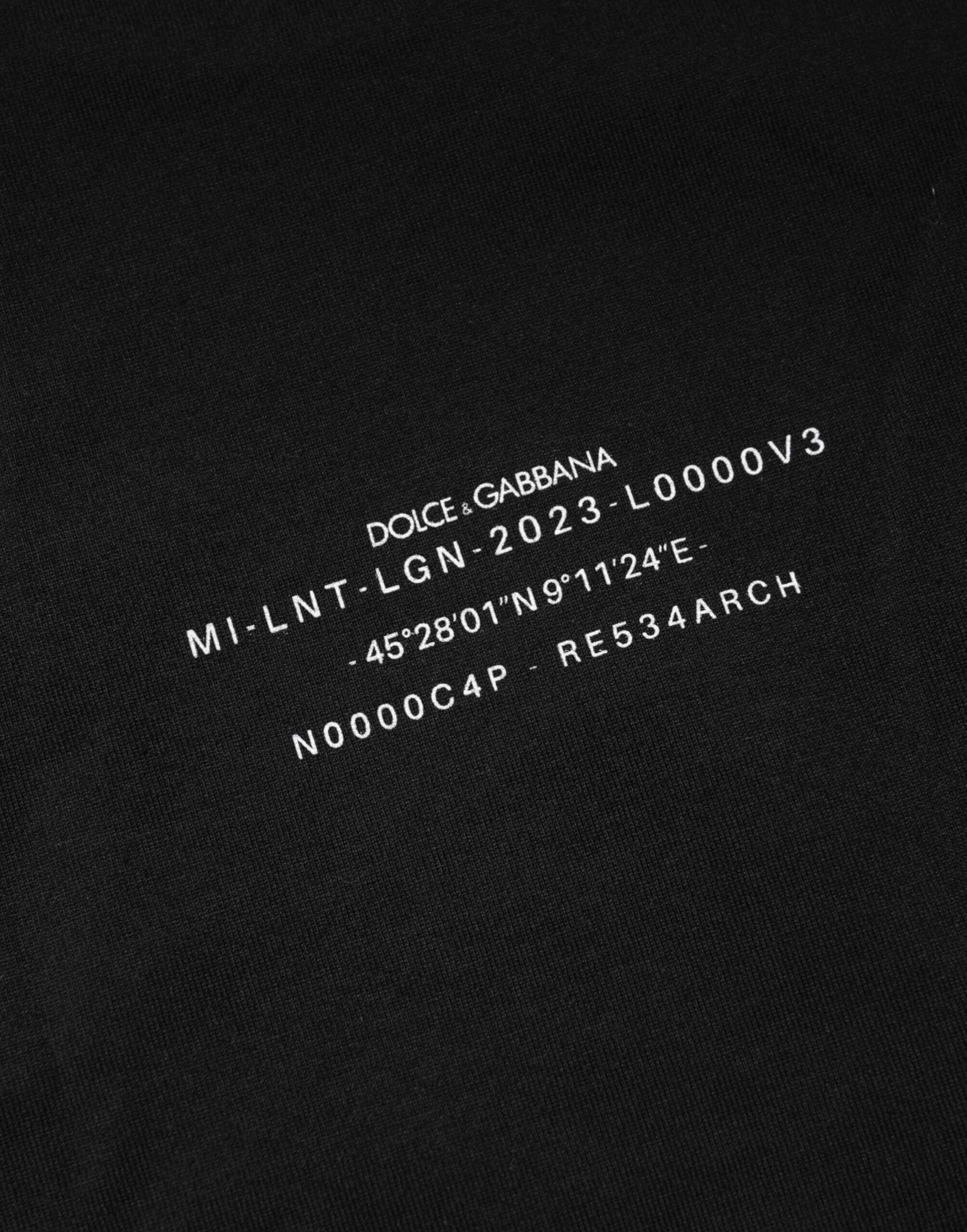 Camiseta de algodón con cuello redondo y estampado DG Vib3 de Dolce & Gabbana en negro-5