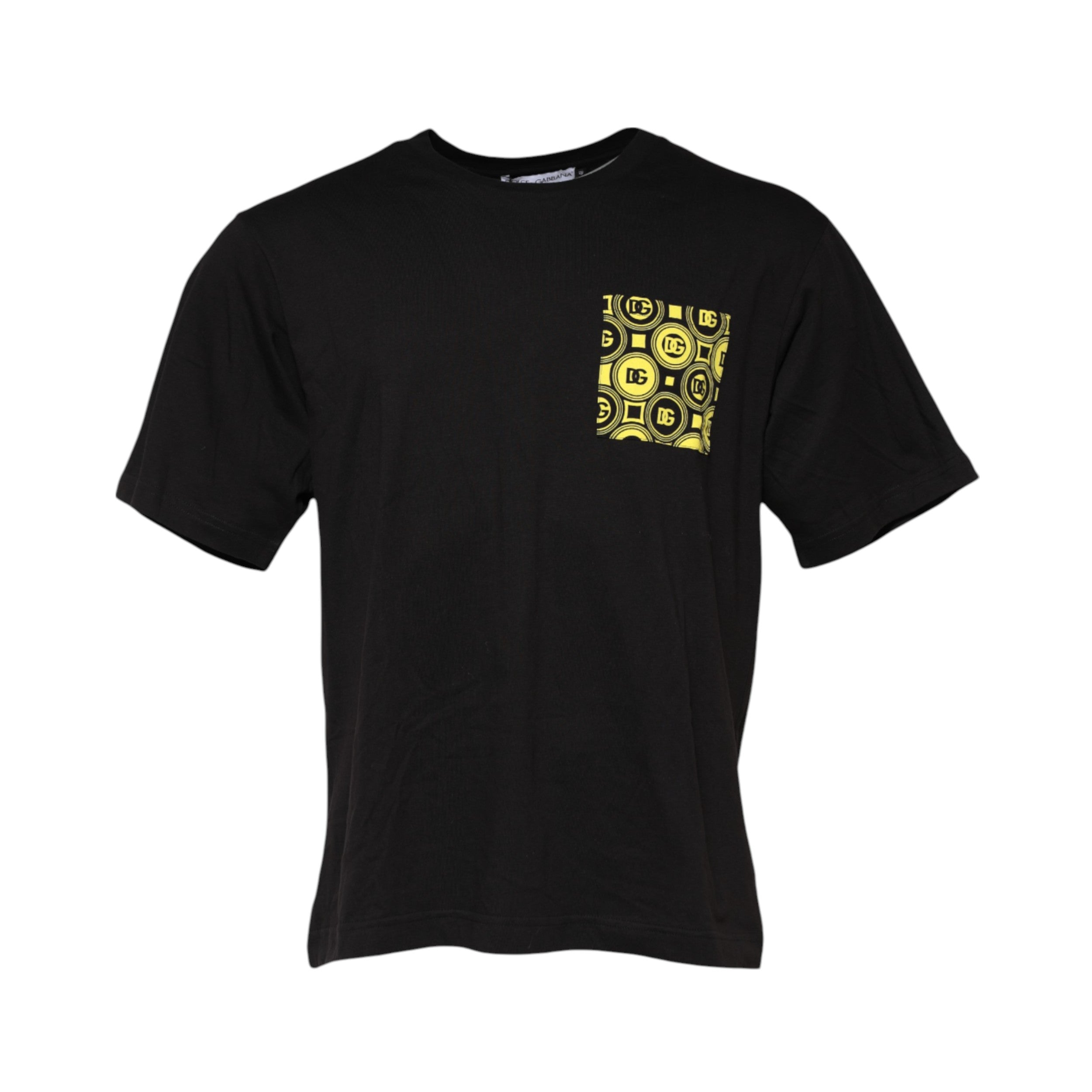 Dolce & Gabbana Schwarzes minimalistisches T-Shirt mit Rundhalsausschnitt aus Baumwolle-5