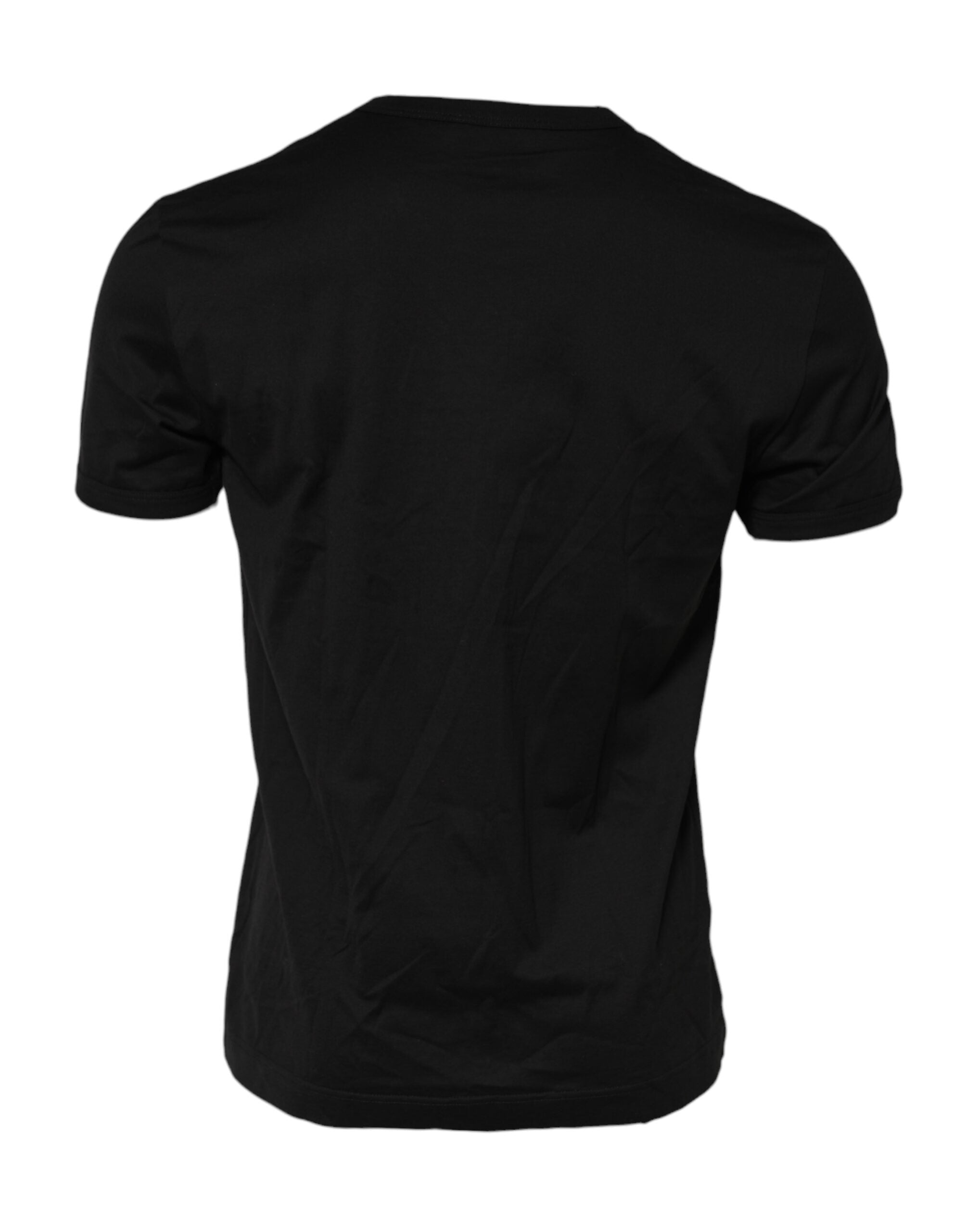 Camiseta negra de algodón con cuello redondo DG King Crown de Dolce & Gabbana-3
