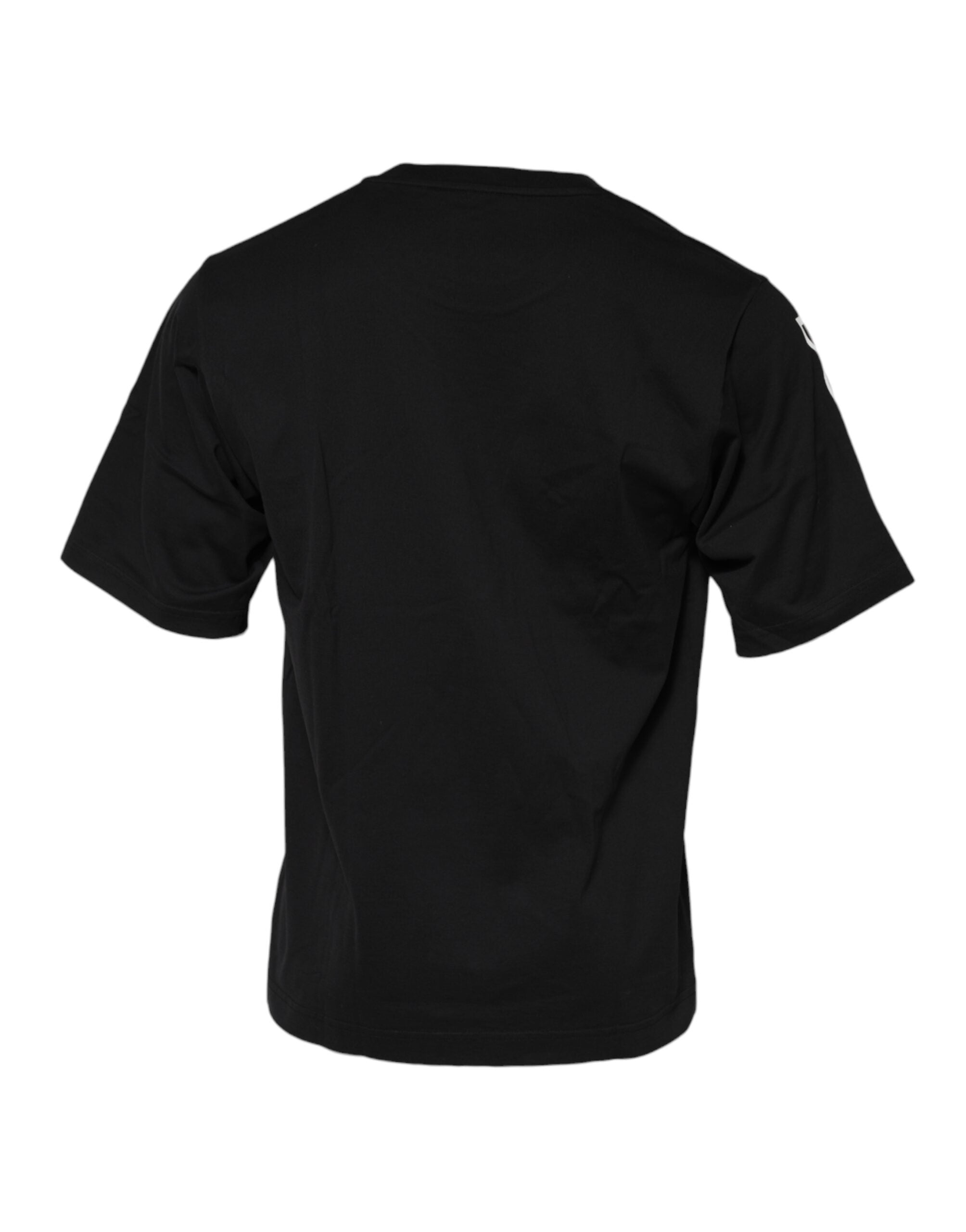 Camiseta Dolce & Gabbana de algodón con cuello redondo y estampado de logotipo negro para hombre-3