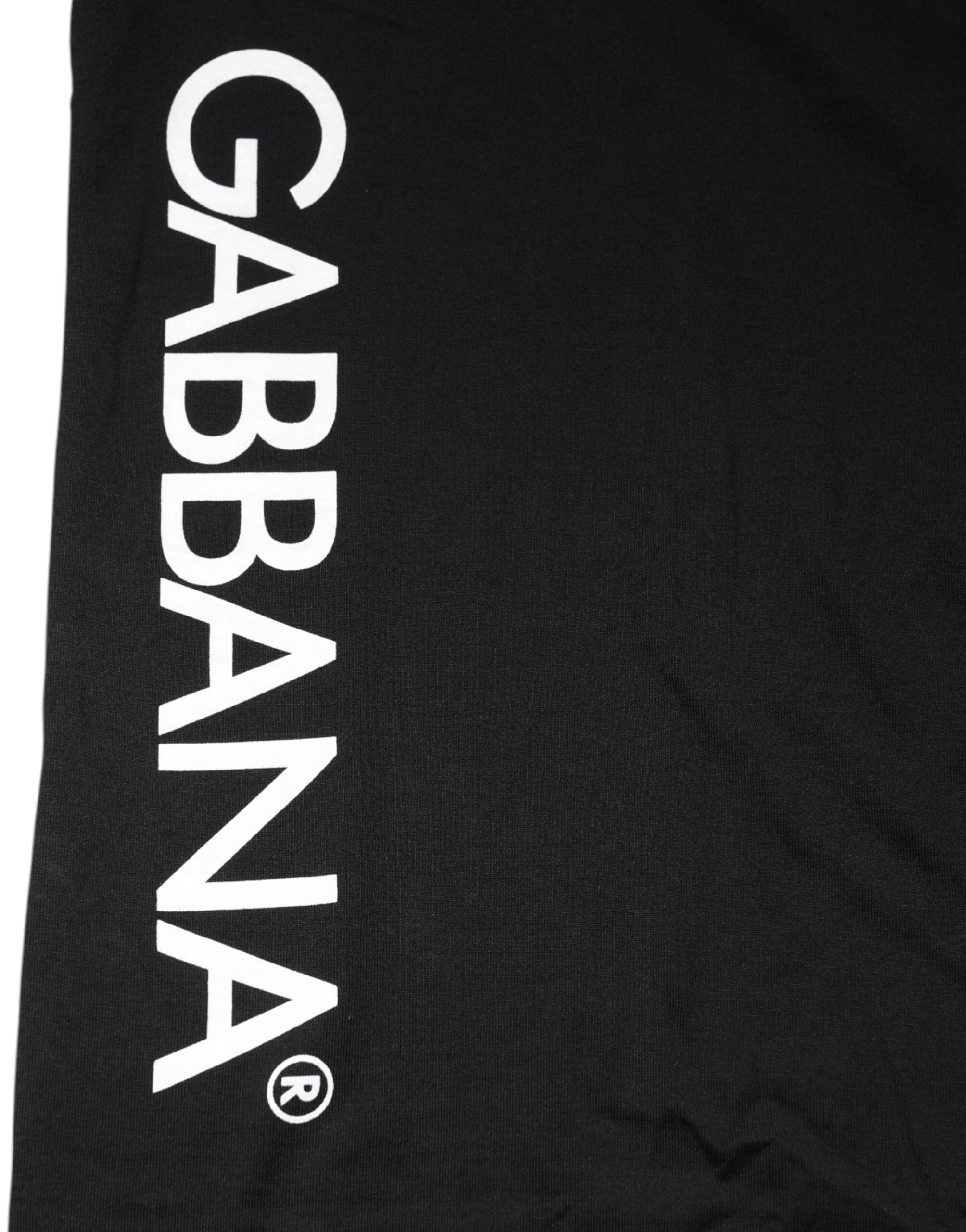 Camiseta Dolce & Gabbana de algodón con cuello redondo y estampado de logotipo negro para hombre-5