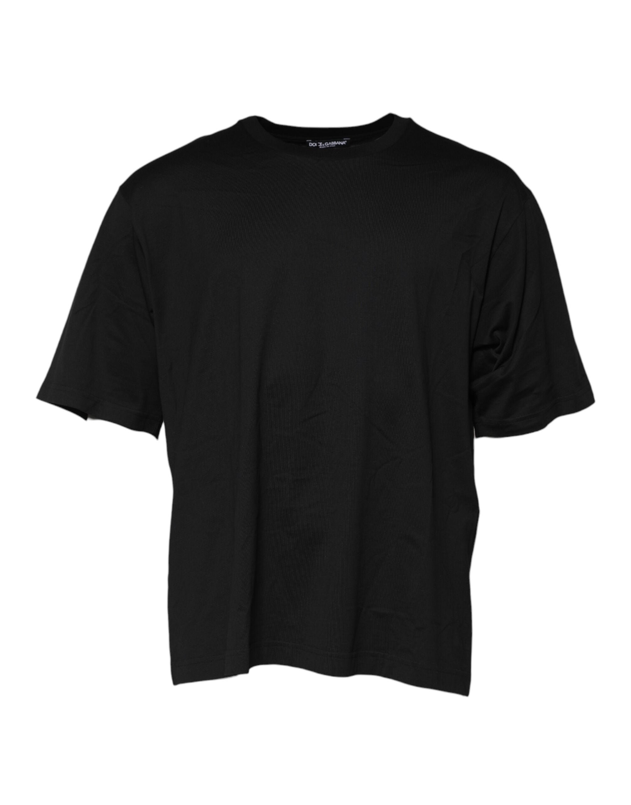 Camiseta Dolce & Gabbana de algodón negra con cuello redondo y manga corta-2