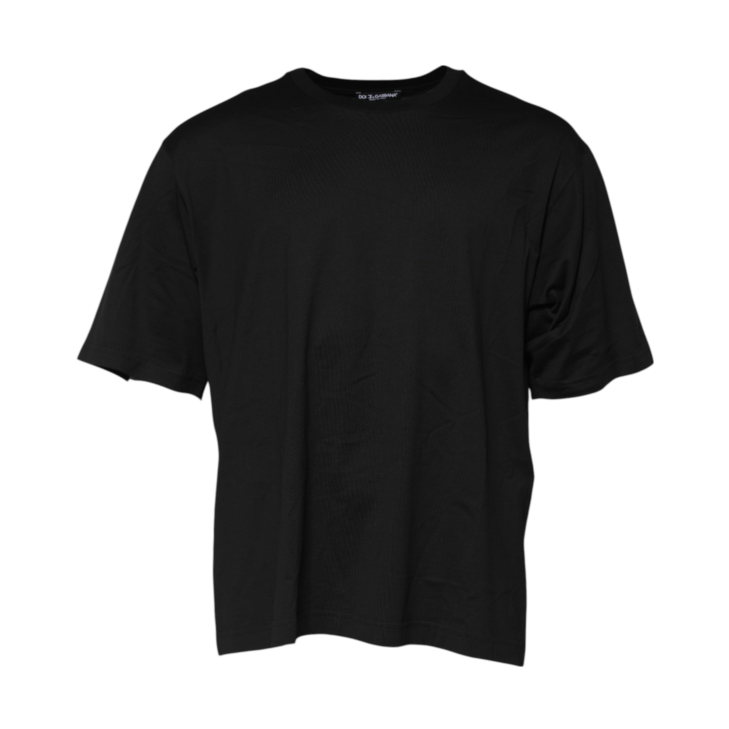 Camiseta Dolce & Gabbana de algodón negra con cuello redondo y manga corta-5