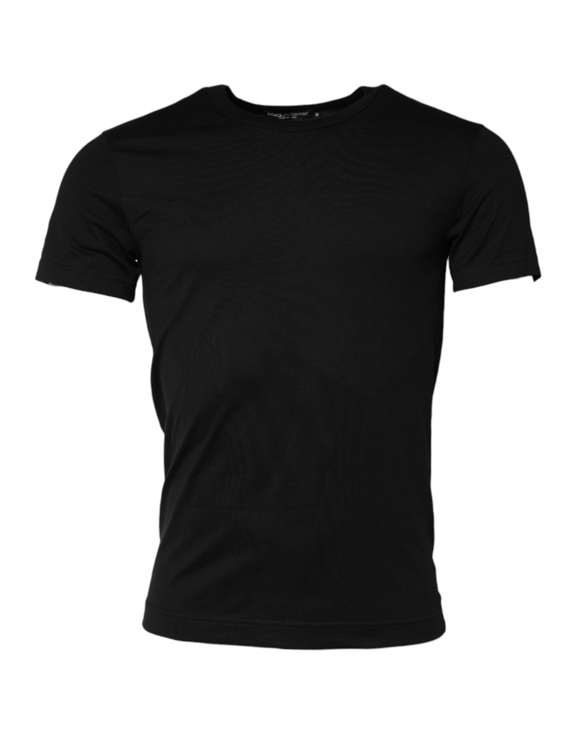 Dolce & Gabbana Black Cotton Crewneck Short-Sleeved T-Shirt-2