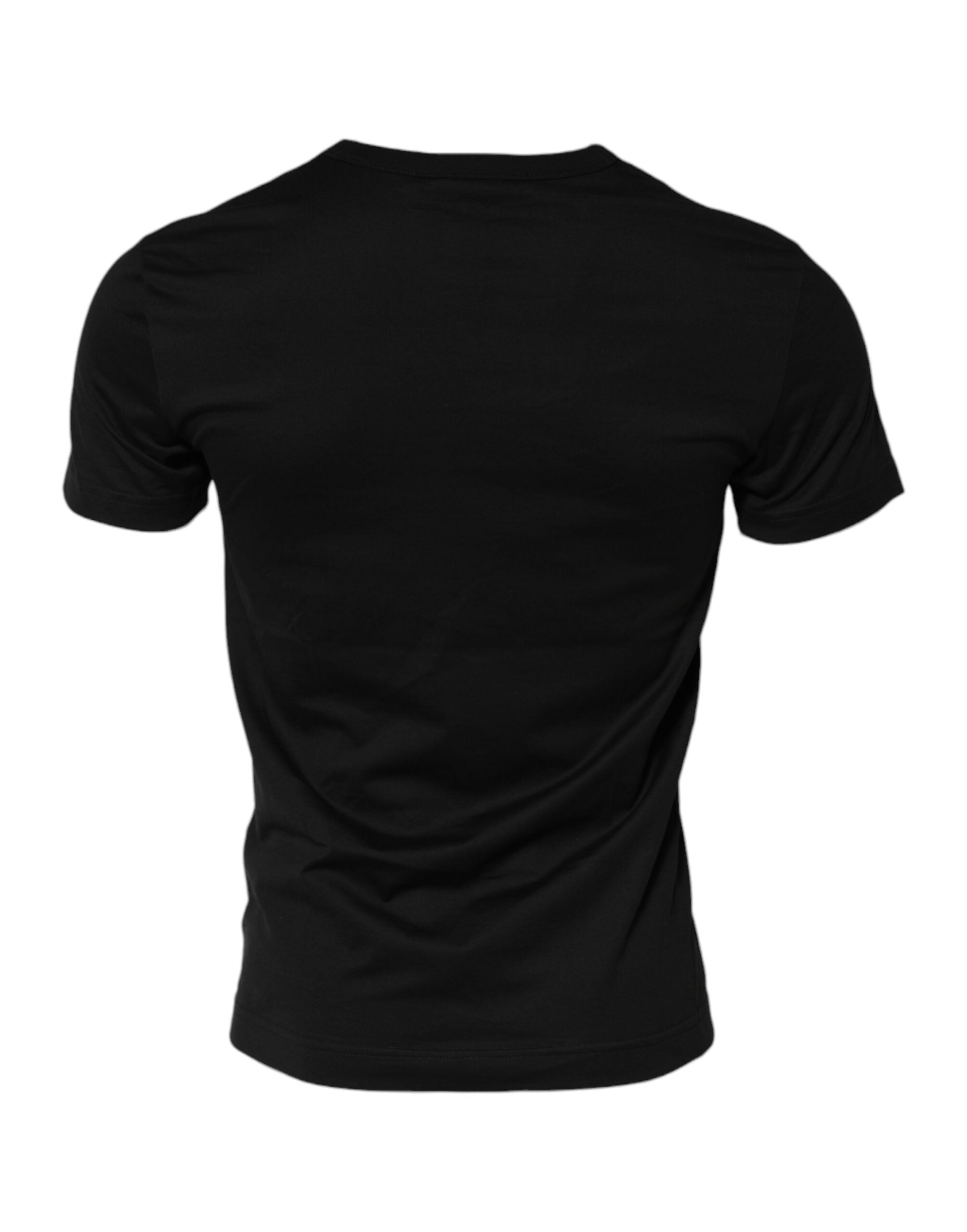 Dolce & Gabbana Black Cotton Crewneck Short-Sleeved T-Shirt-3