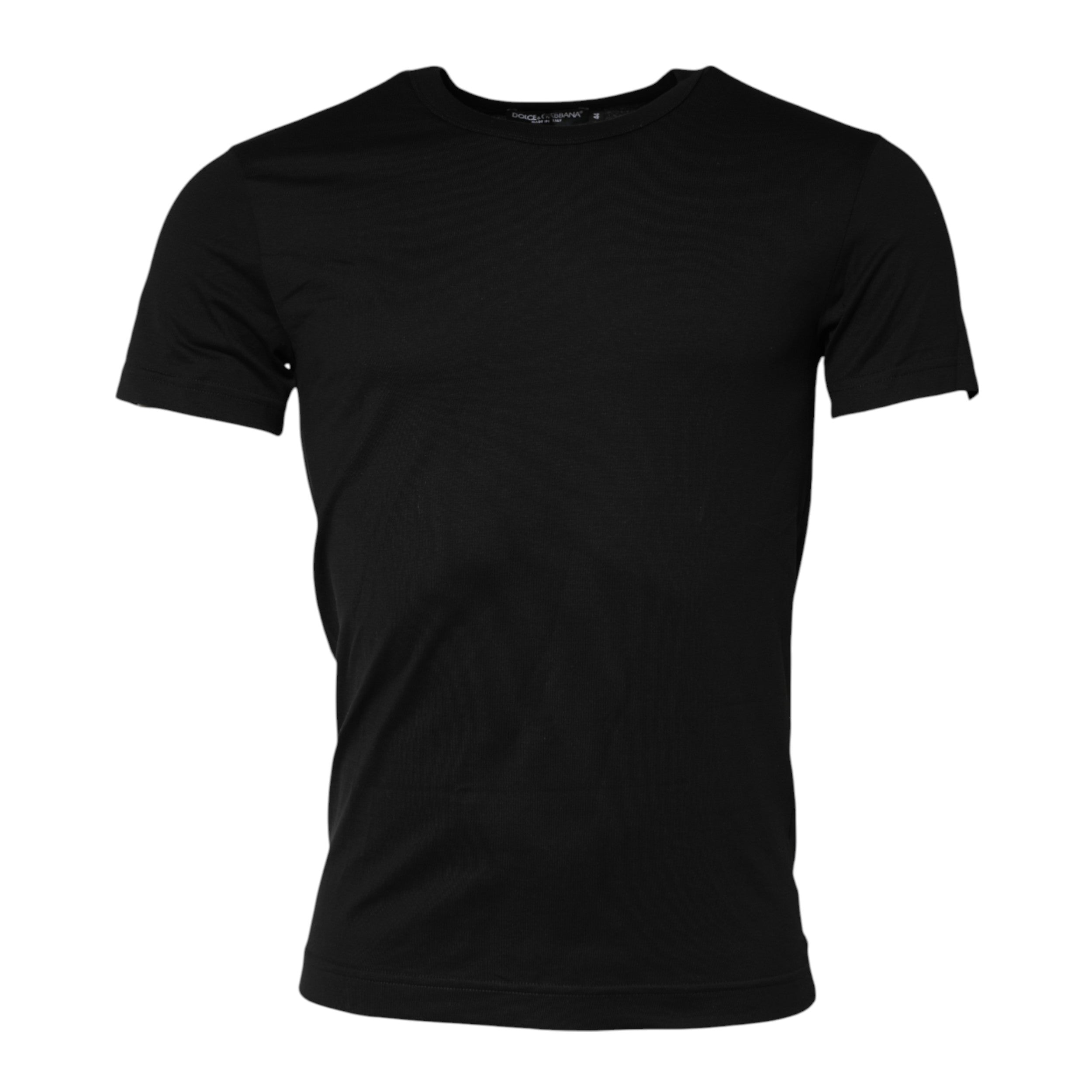 Dolce & Gabbana Black Cotton Crewneck Short-Sleeved T-Shirt-5
