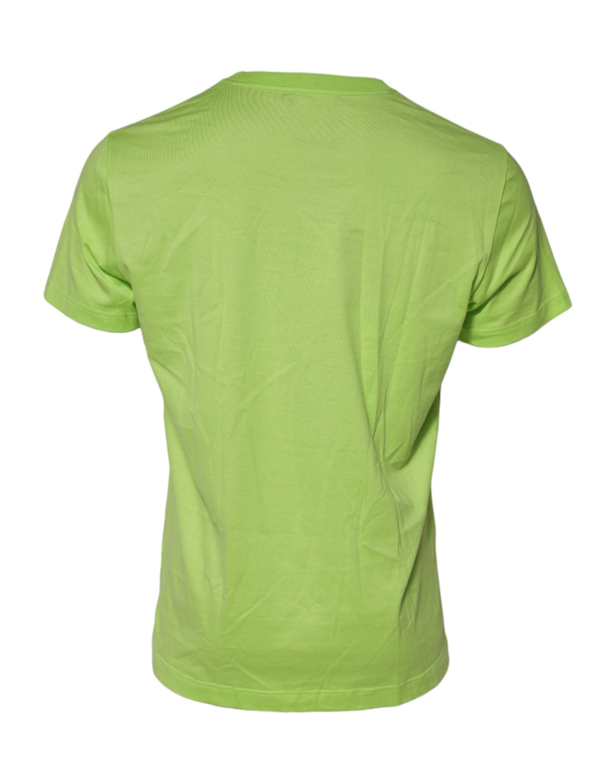 Dolce & Gabbana green T-shirt with embossed logo and round neck made of cotton-3