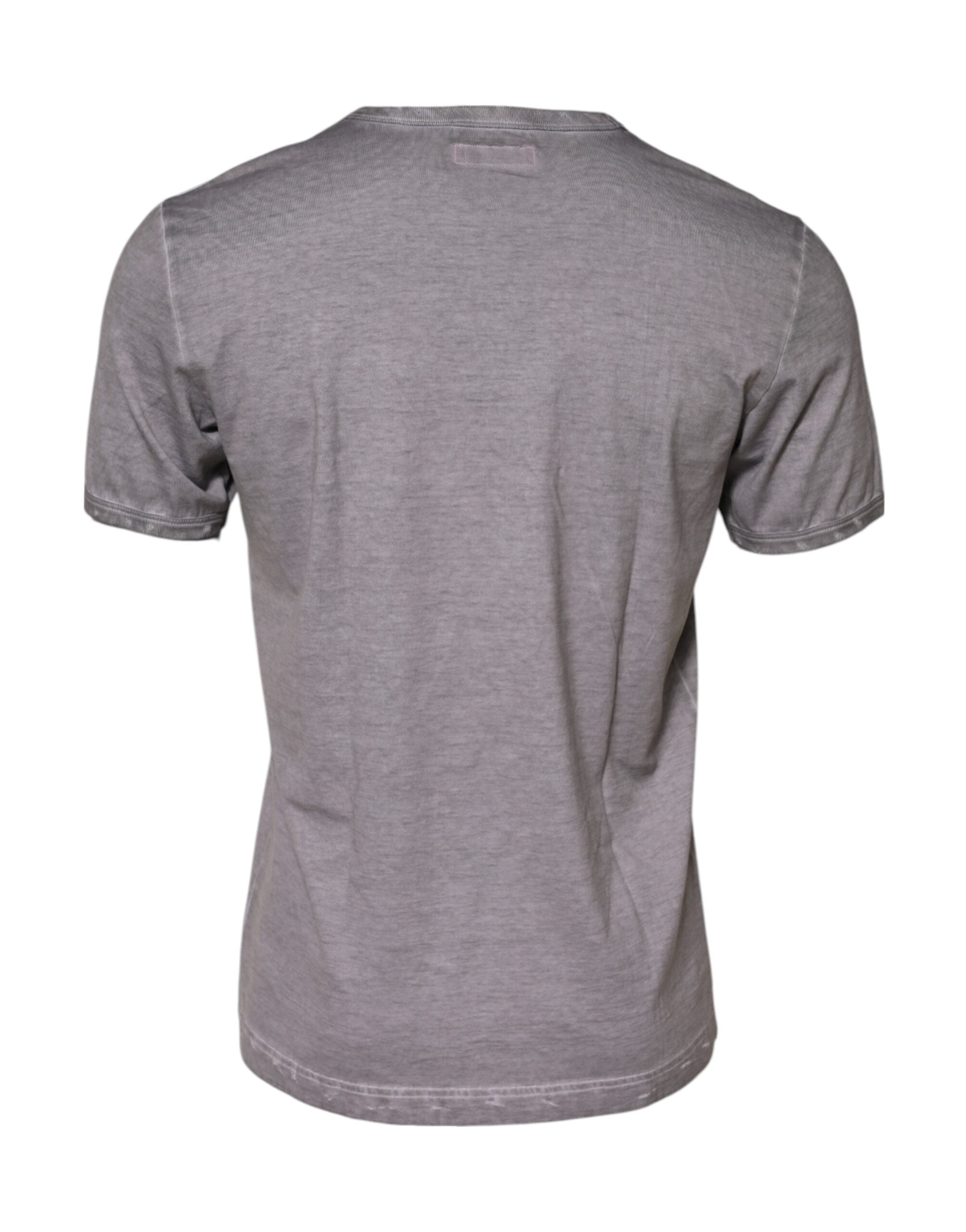 Dolce & Gabbana grey round neck cotton t-shirt with graphic print-3
