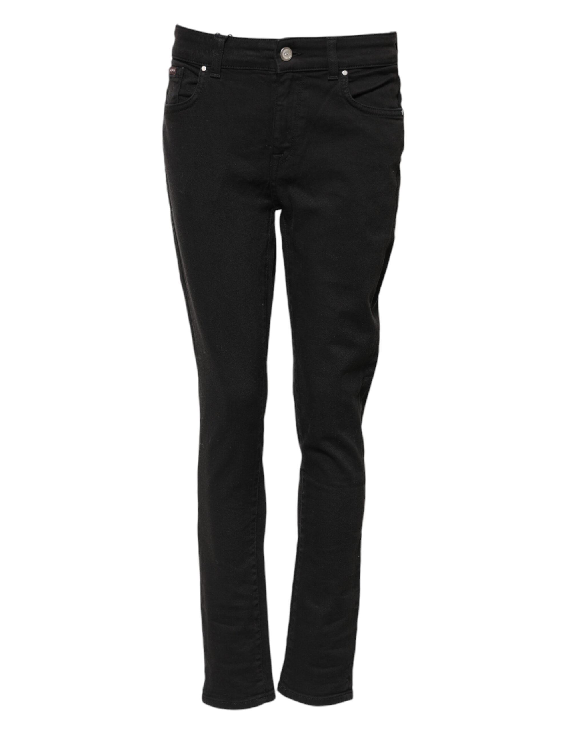 Dolce & Gabbana Schwarze Skinny Denim-Jeans aus Baumwolle mit mittlerer Taille-1