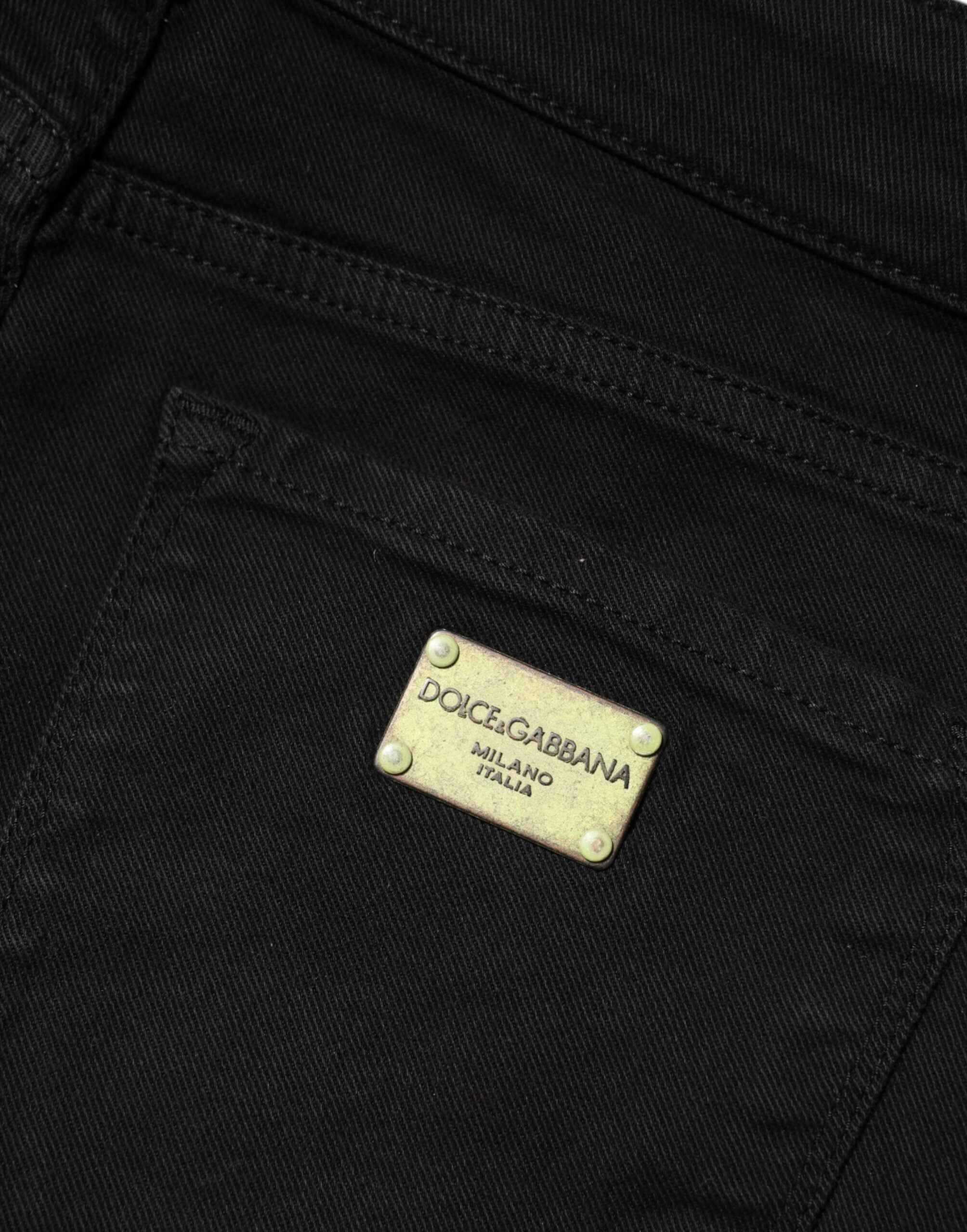 Dolce & Gabbana Schwarze Skinny Denim-Jeans aus Baumwolle mit mittlerer Taille-5