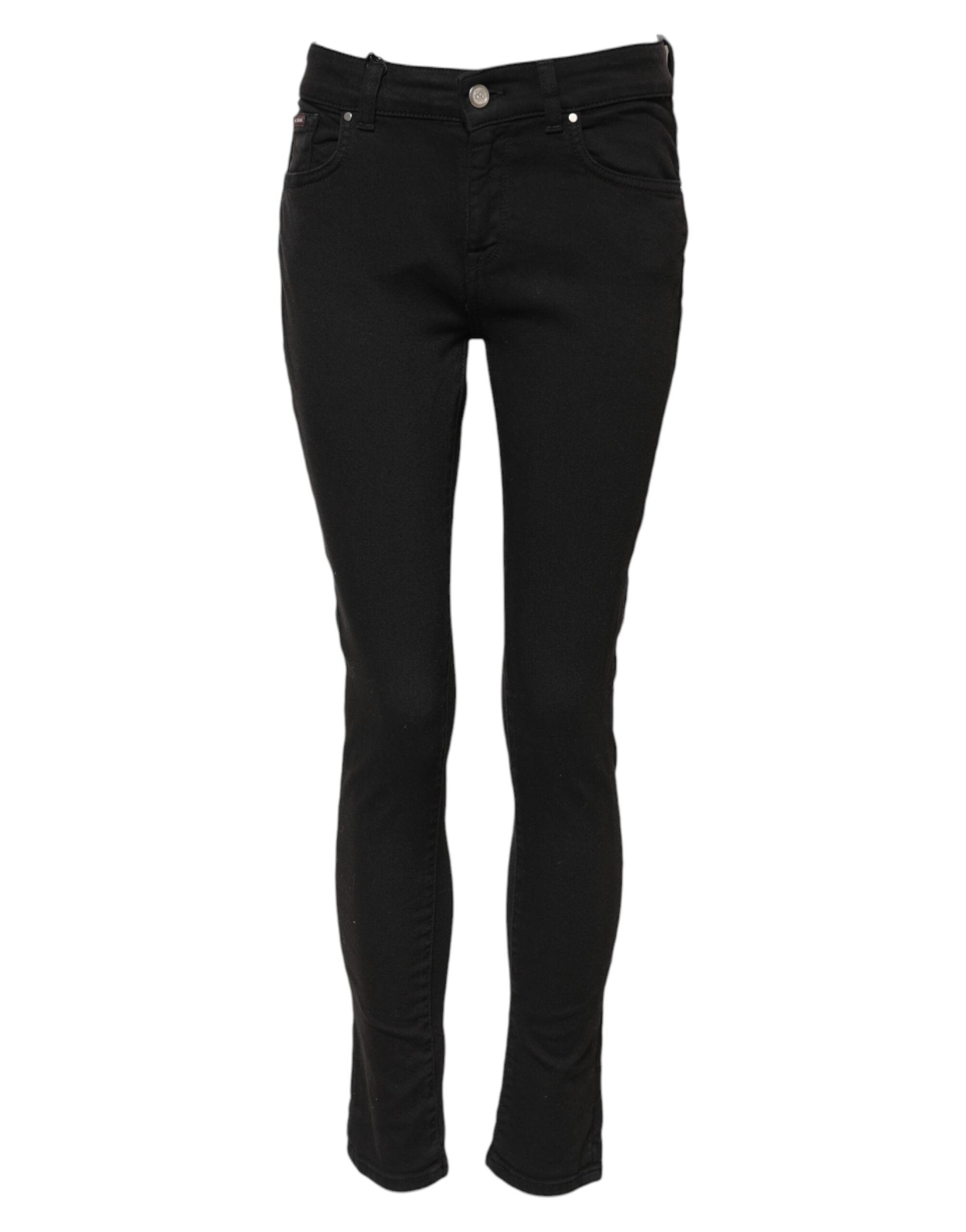 Dolce & Gabbana Schwarze Skinny Denim-Jeans aus Baumwolle mit mittlerer Taille-1
