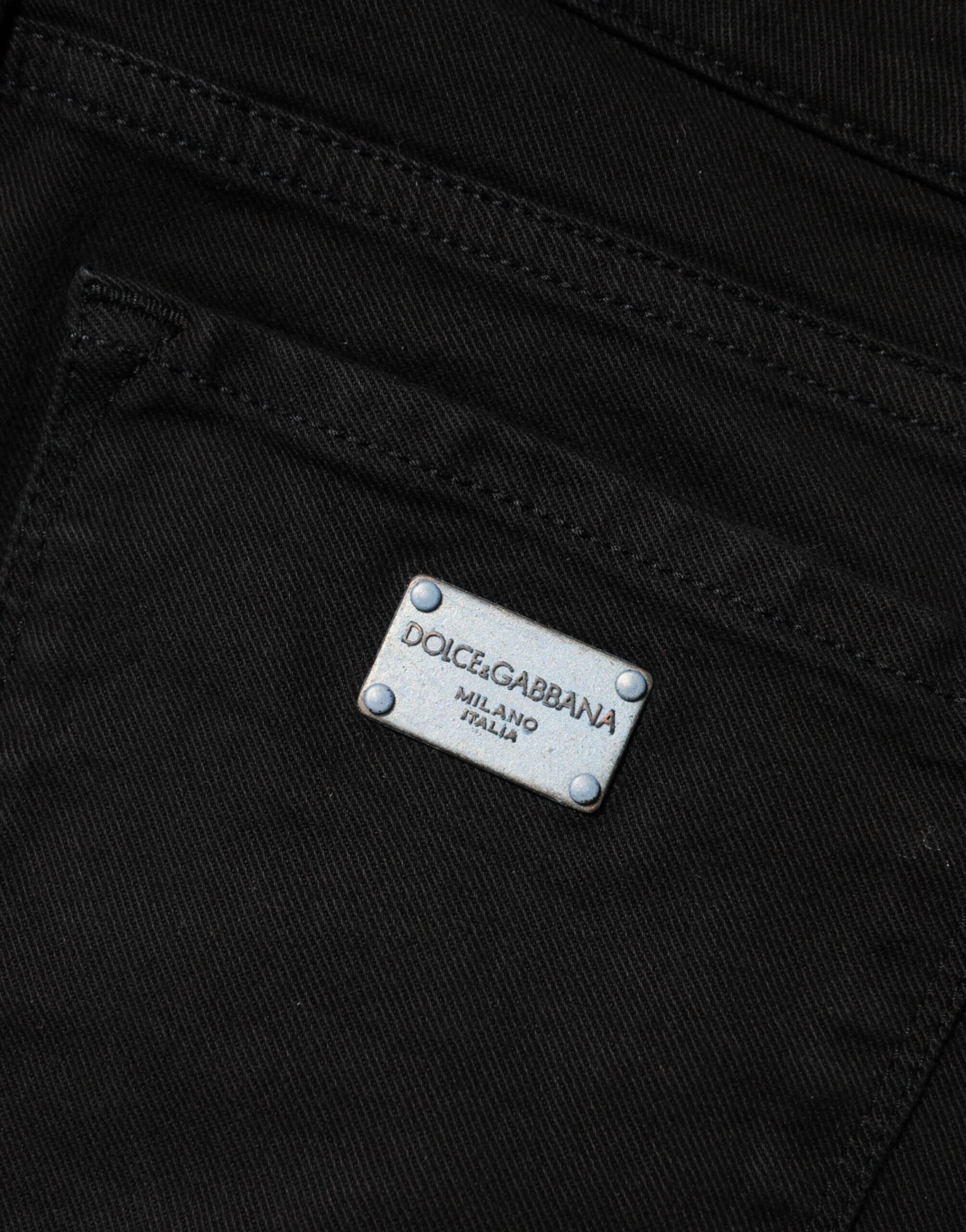 Dolce & Gabbana Schwarze Skinny Denim-Jeans aus Baumwolle mit mittlerer Taille-5