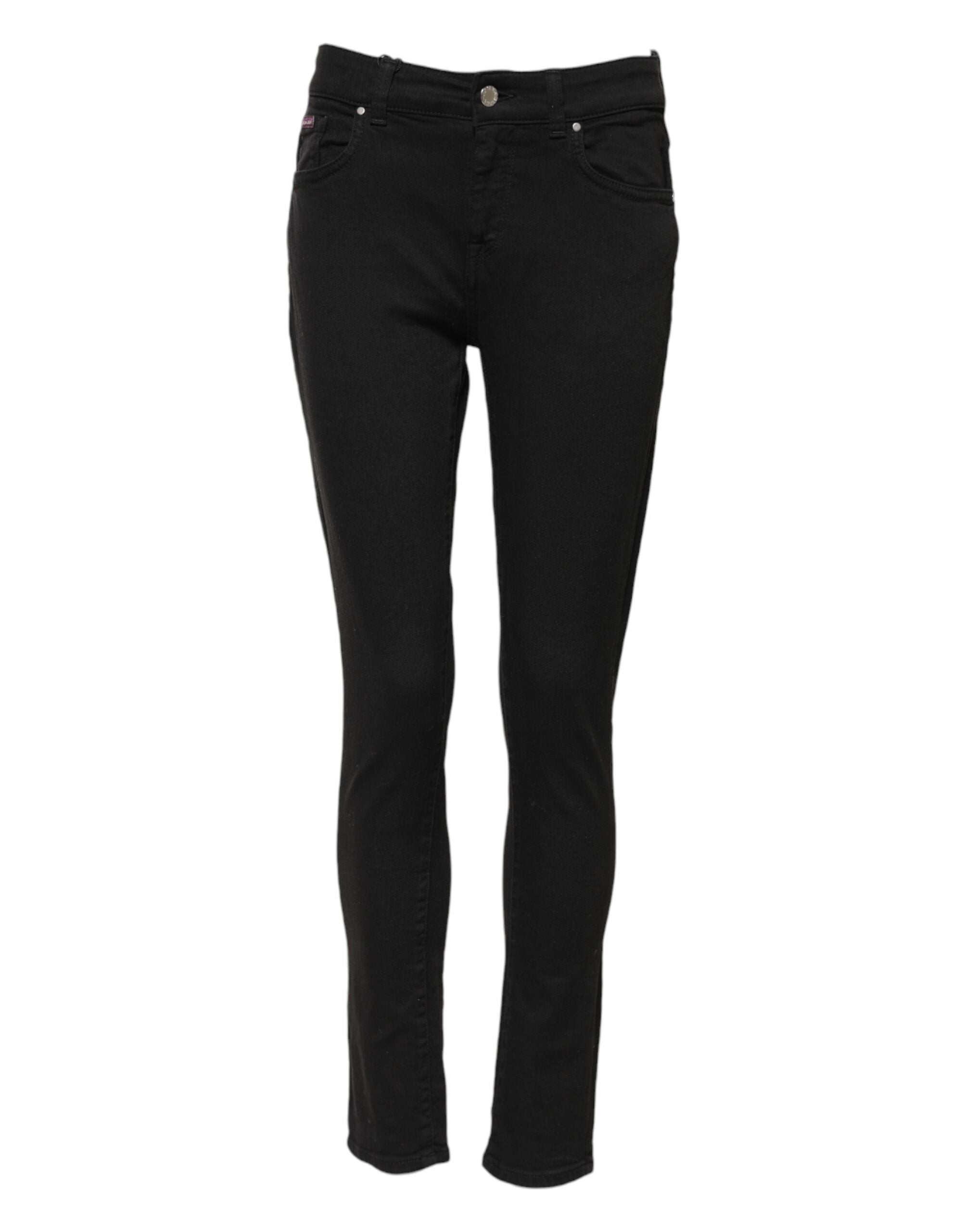Dolce & Gabbana Schwarze Skinny Denim-Jeans aus Baumwolle mit mittlerer Taille-2