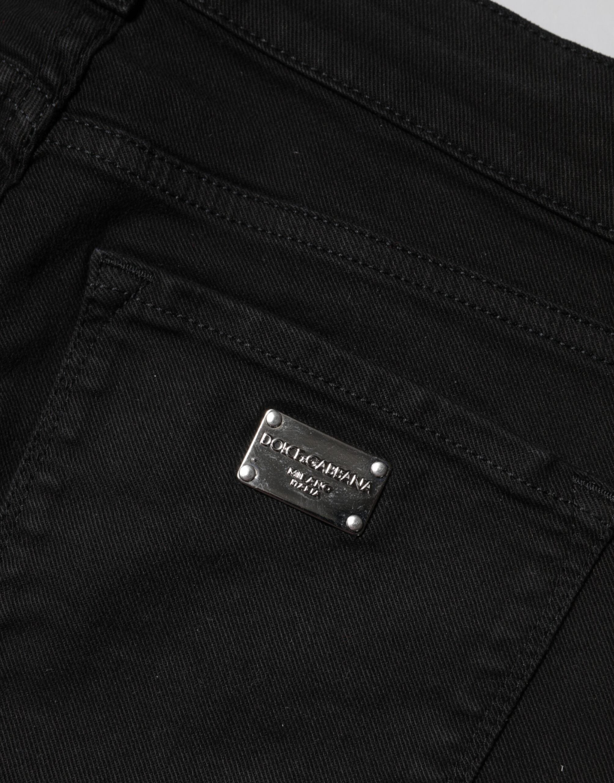 Dolce & Gabbana Schwarze Skinny Denim-Jeans aus Baumwolle mit mittlerer Taille-5