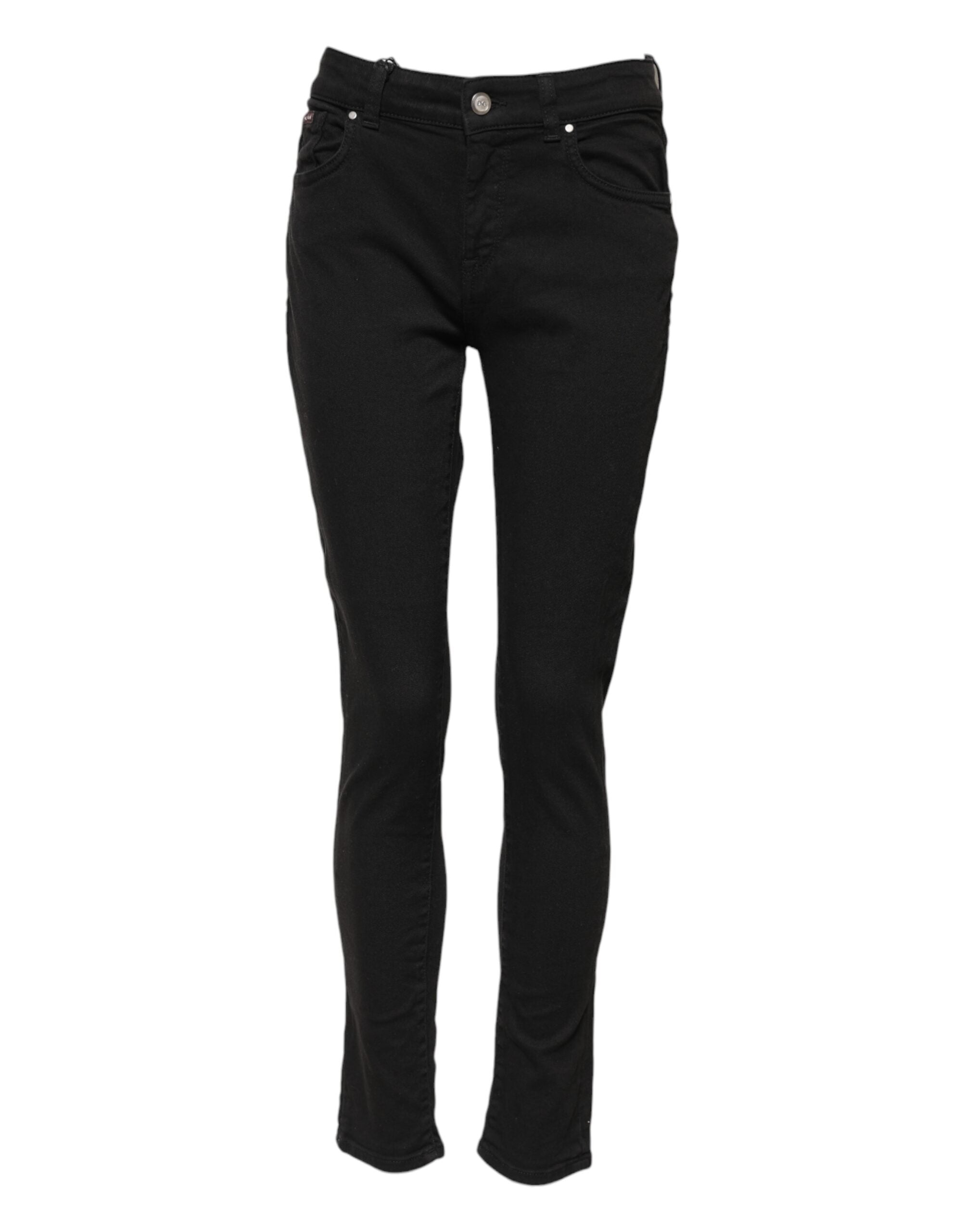 Dolce & Gabbana Schwarze Skinny Denim-Jeans aus Baumwolle mit mittlerer Taille-2