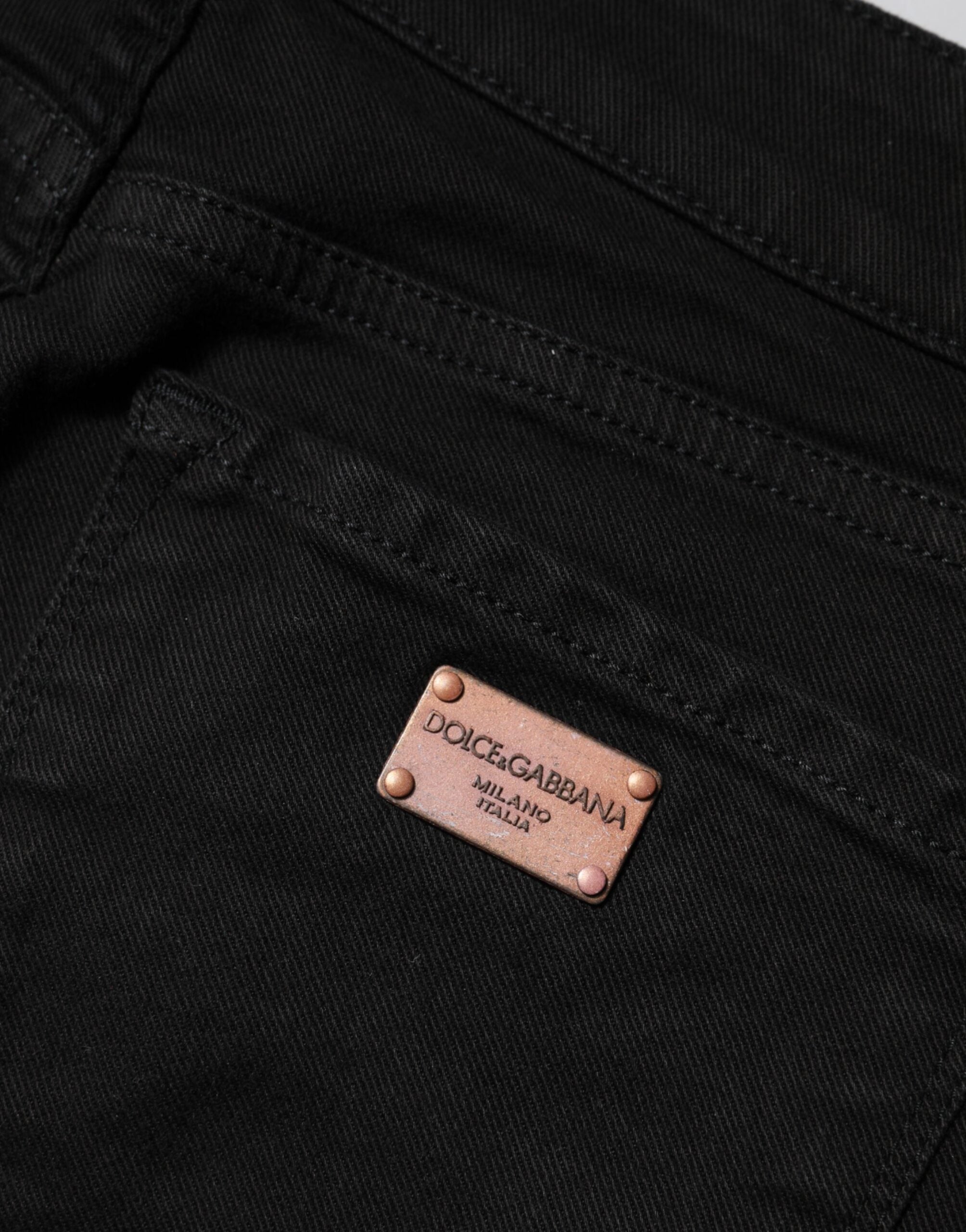 Dolce & Gabbana Schwarze Skinny Denim-Jeans aus Baumwolle mit mittlerer Taille-5