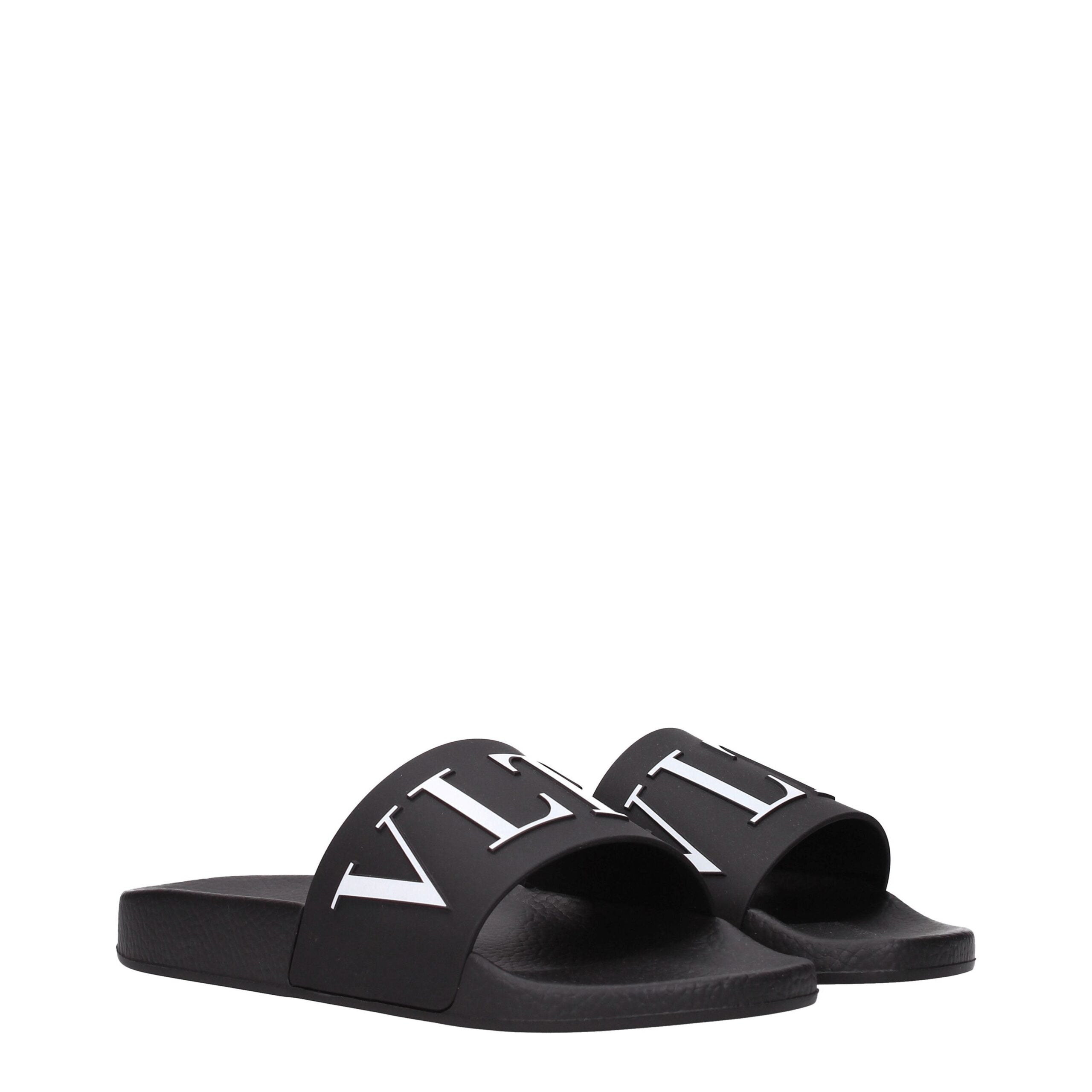Valentino Garavani Black Cotton Slippers-2