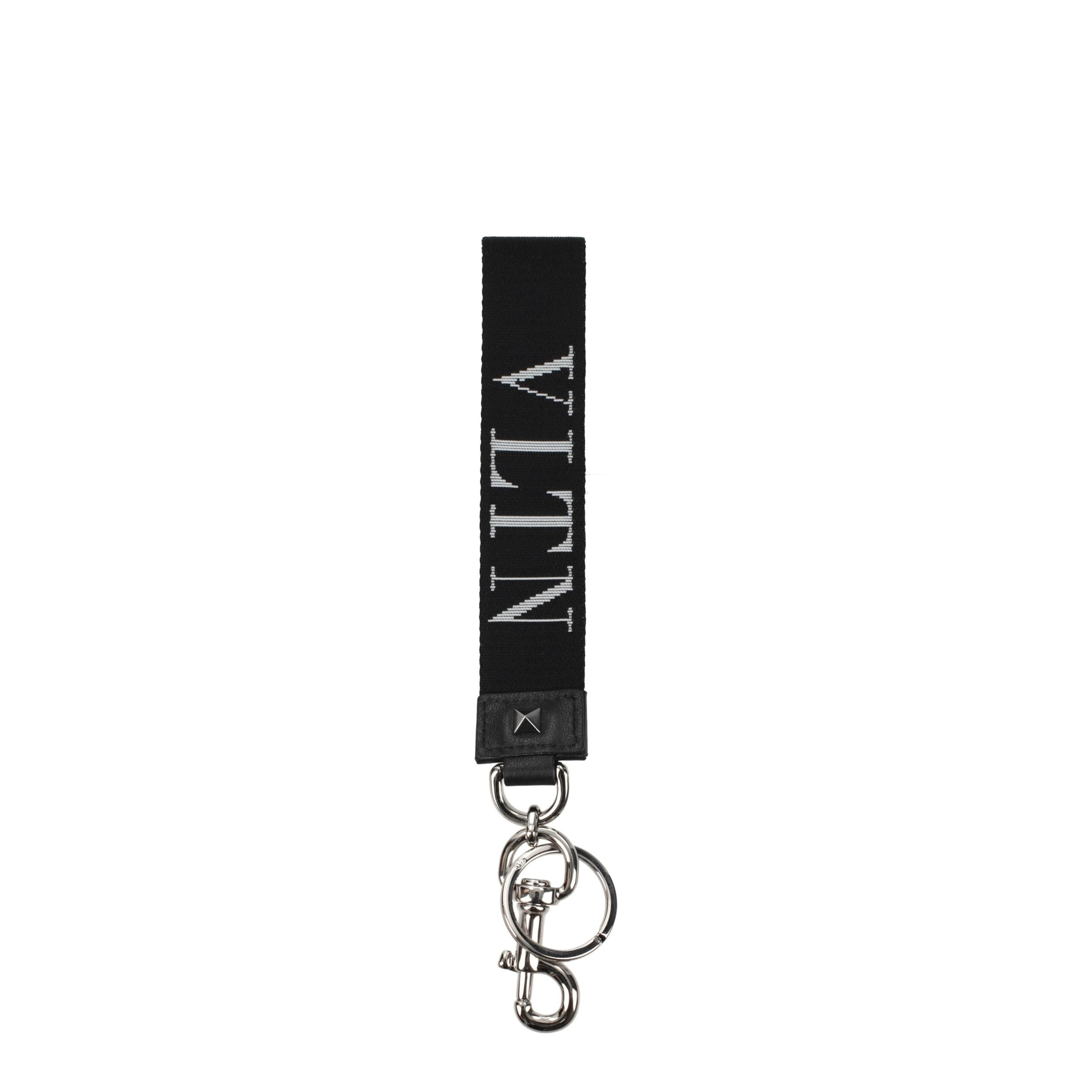 Valentino Garavani key ring in black fabric-1