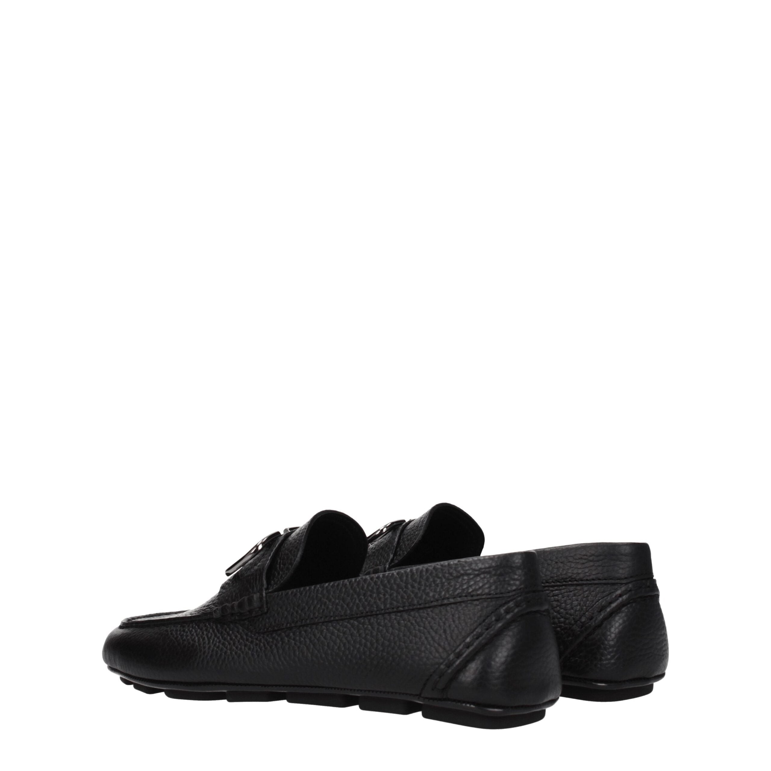 Valentino Garavani Schwarze Leder Slipper-4