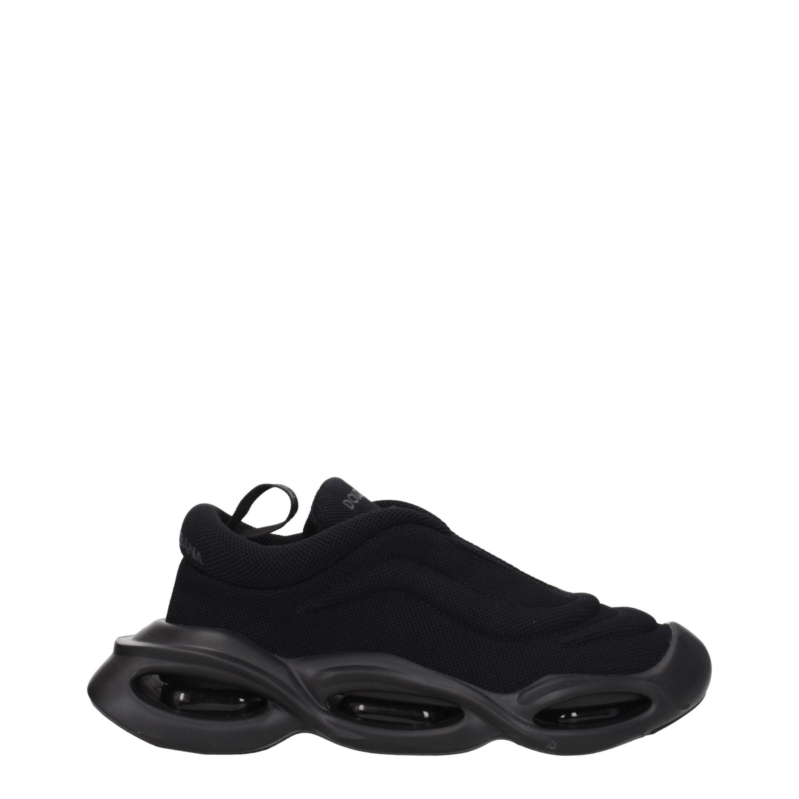 Dolce & Gabbana Schwarzer Stoff Chunky Sneakers-1