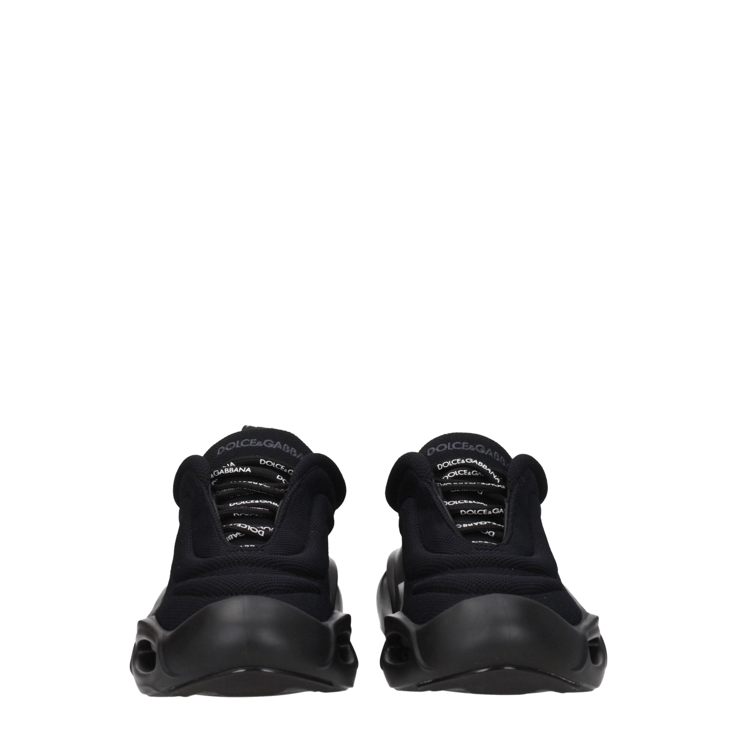 Dolce & Gabbana Schwarzer Stoff Chunky Sneakers-3