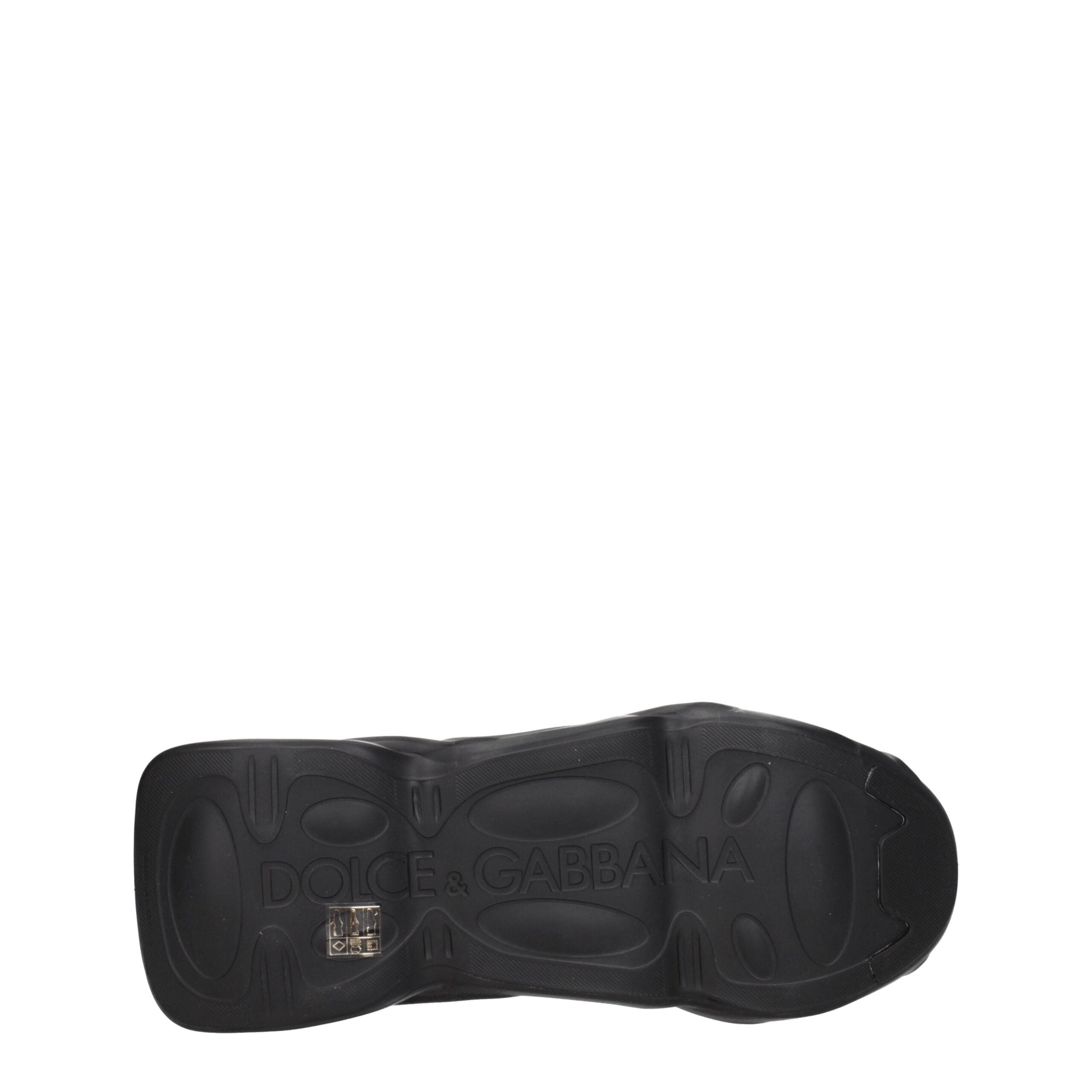 Dolce & Gabbana Schwarzer Stoff Chunky Sneakers-5