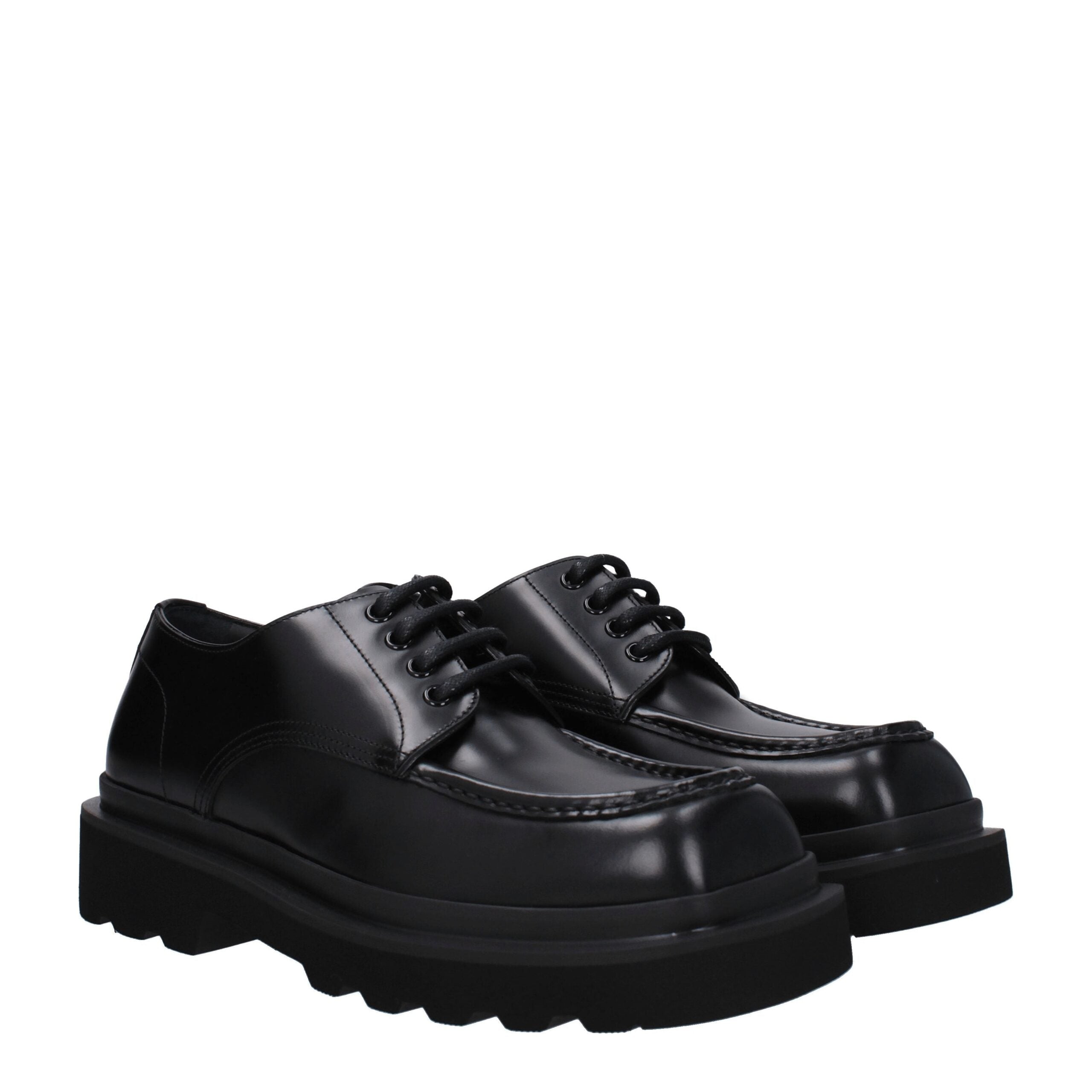 Dolce & Gabbana Schwarze Leder Oxfords und Derbies-2