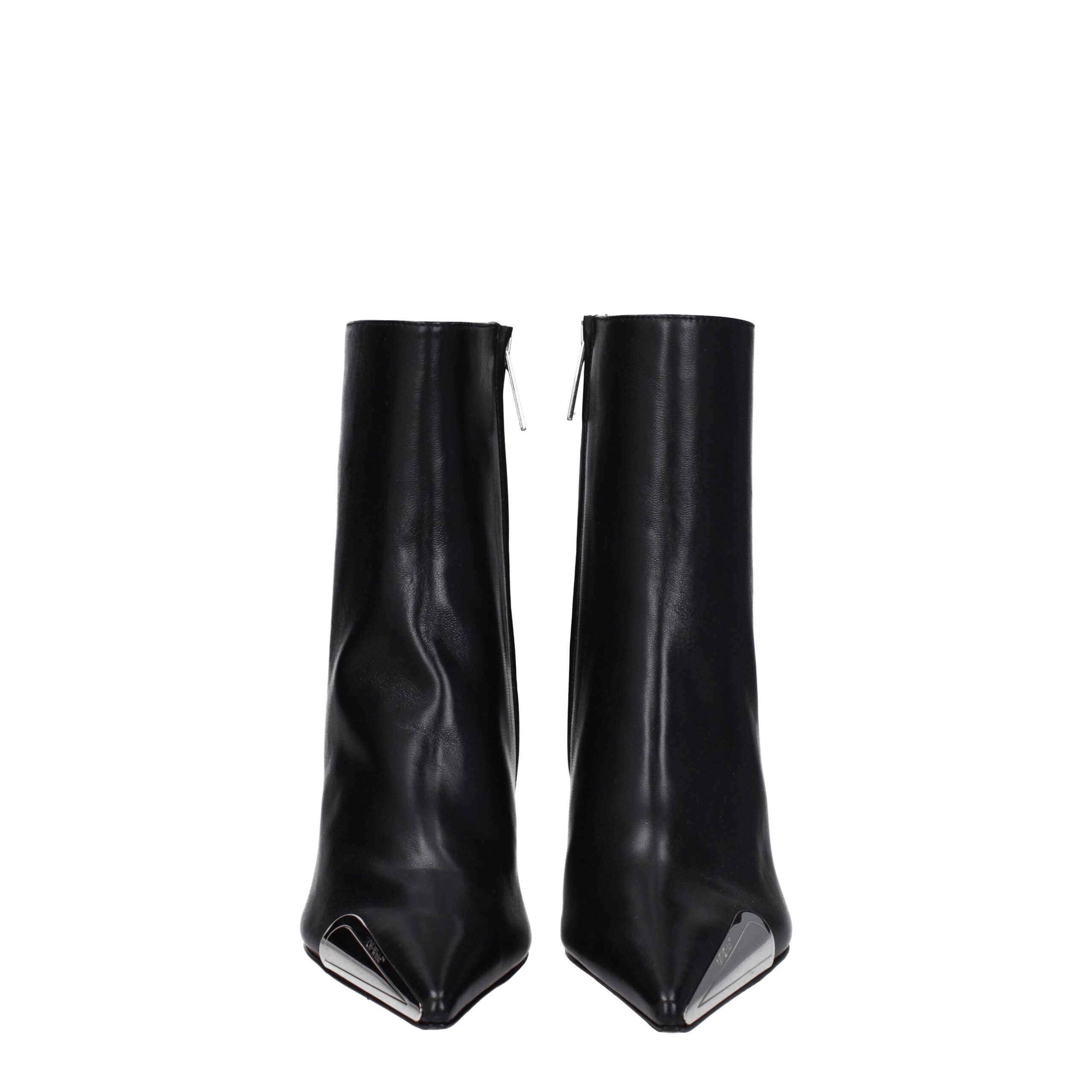 Off-White Black Leather Ankle Boots-3