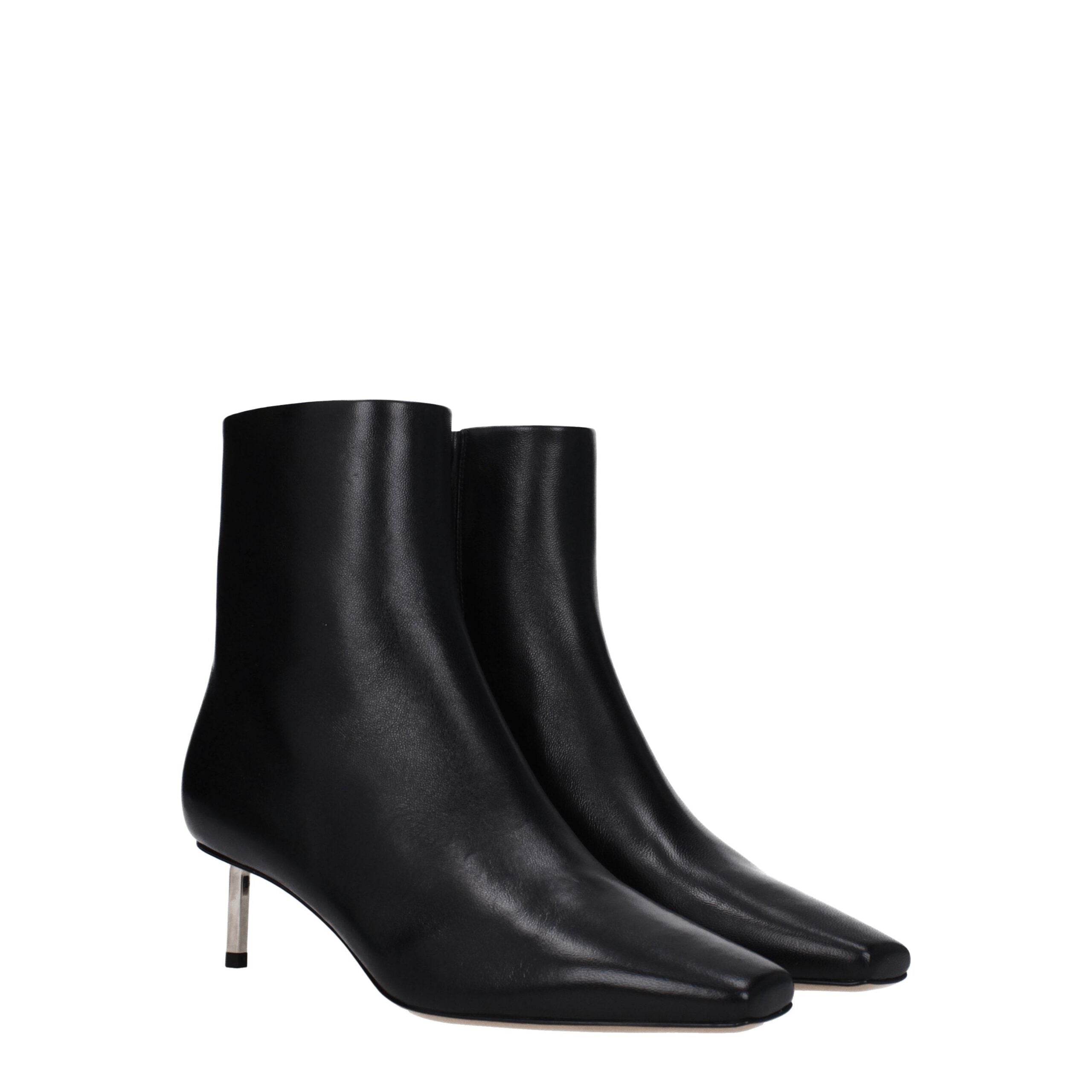 Off-White Black Leather Ankle Boots-2