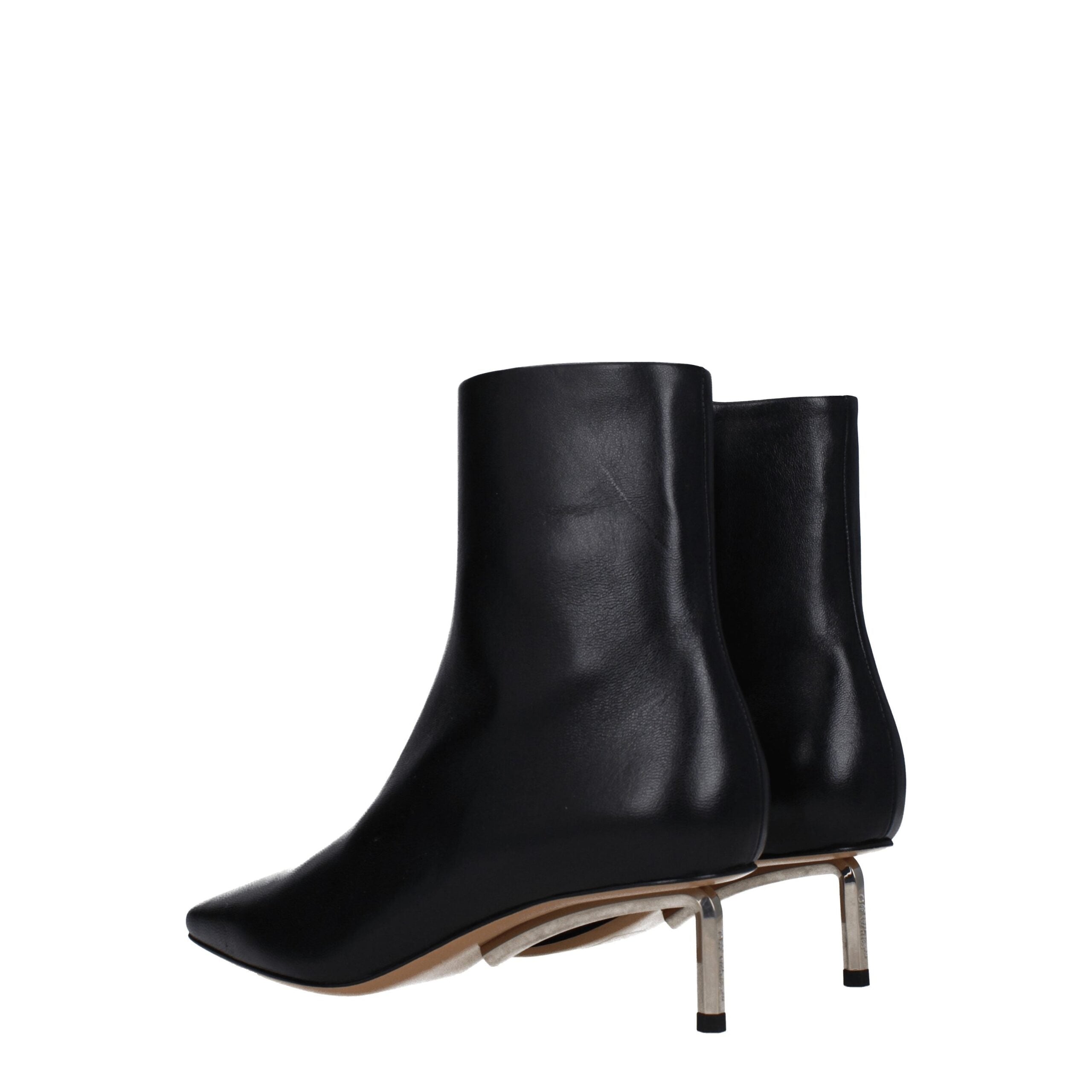 Off-White Black Leather Ankle Boots-4