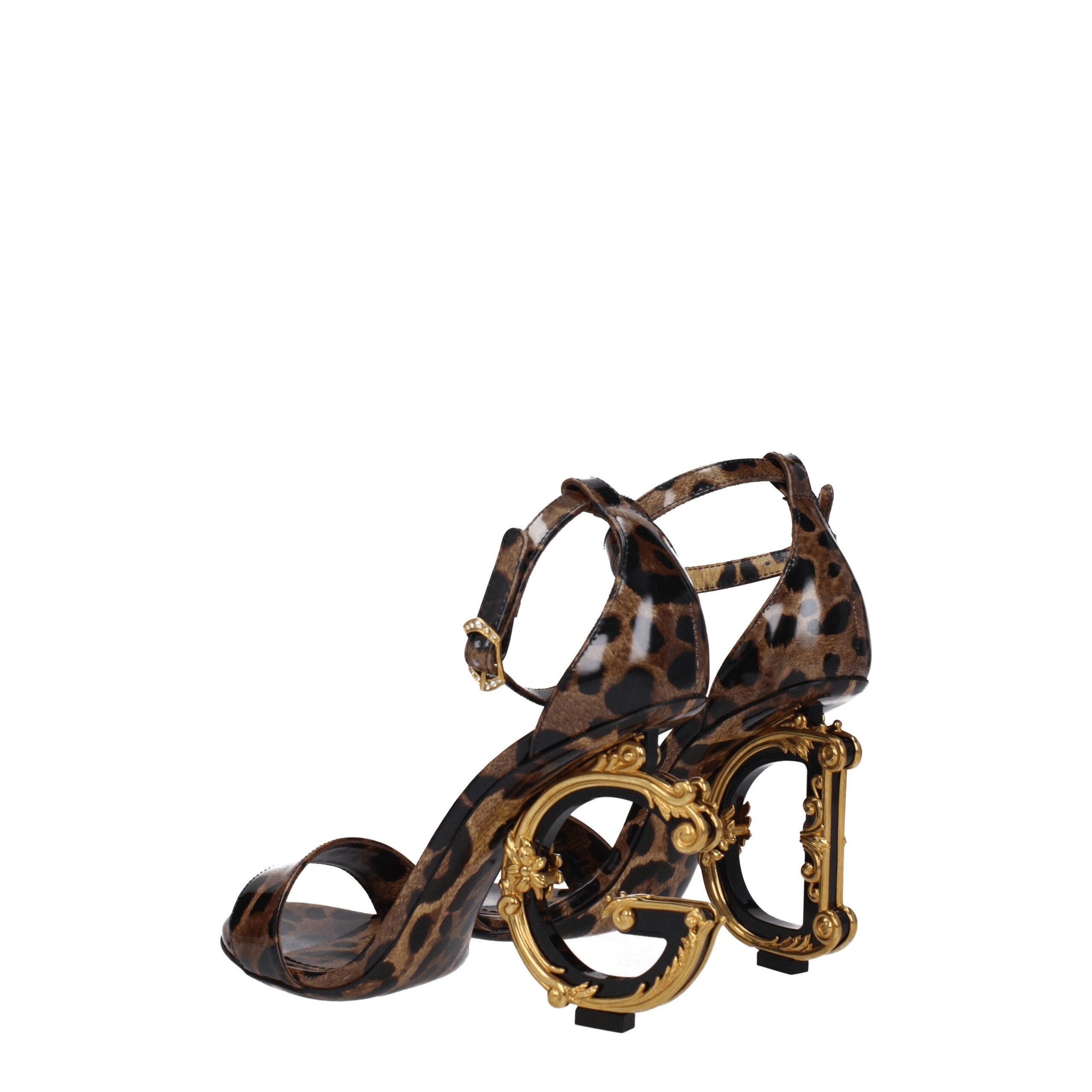 Dolce & Gabbana Braune Ledersandalen-4
