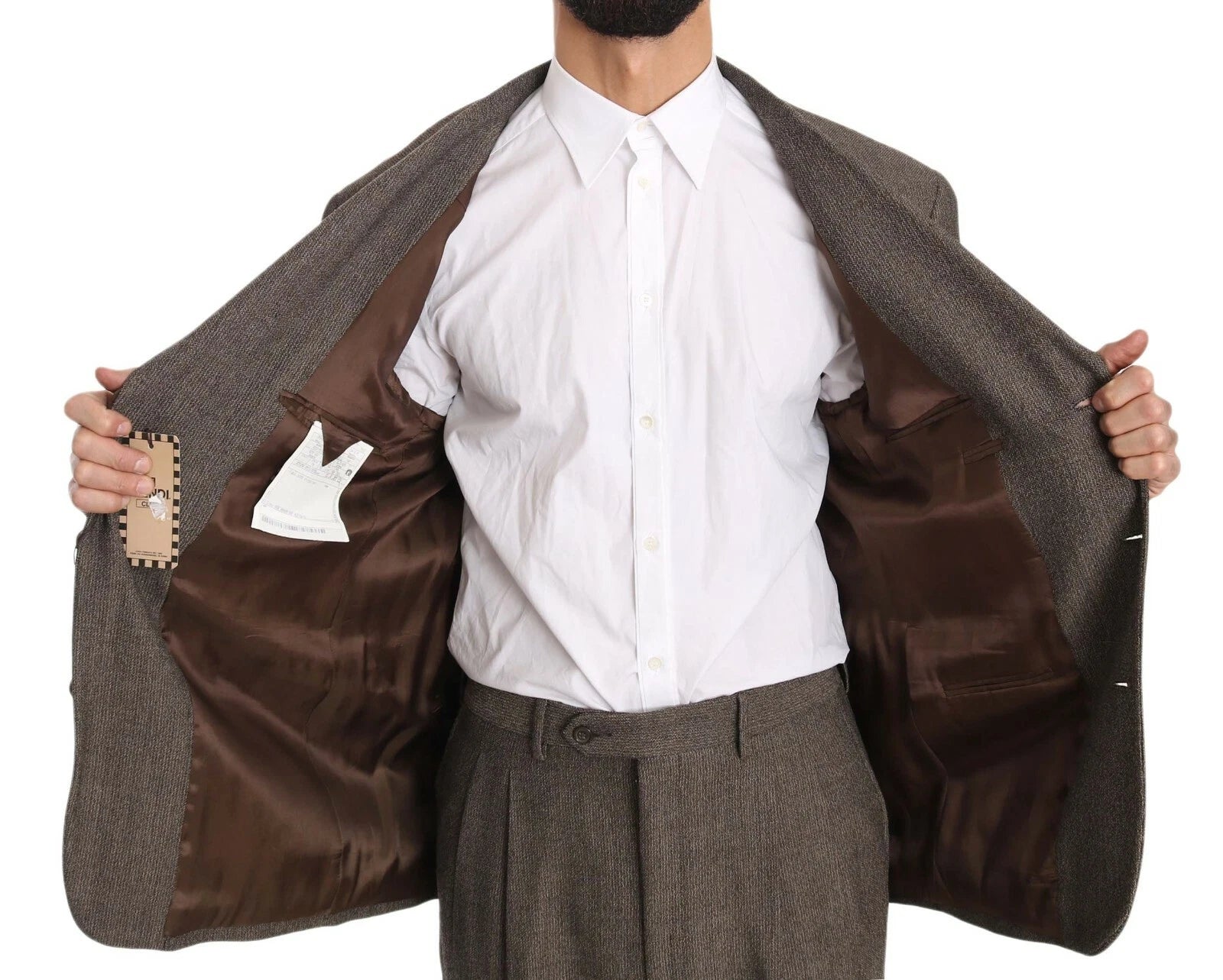 Dolce & Gabbana brown single-breasted wool suit-6