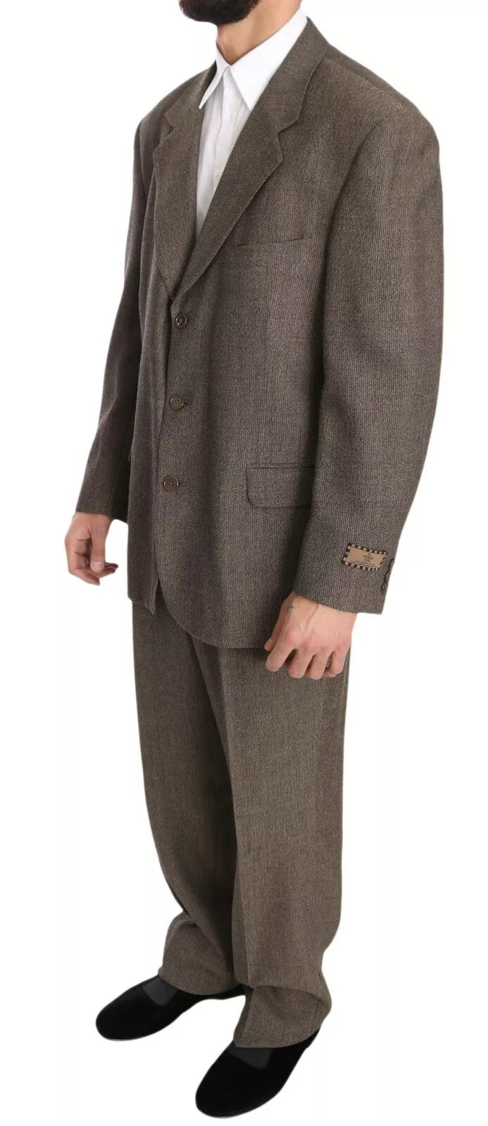 Dolce & Gabbana brown single-breasted wool suit-4