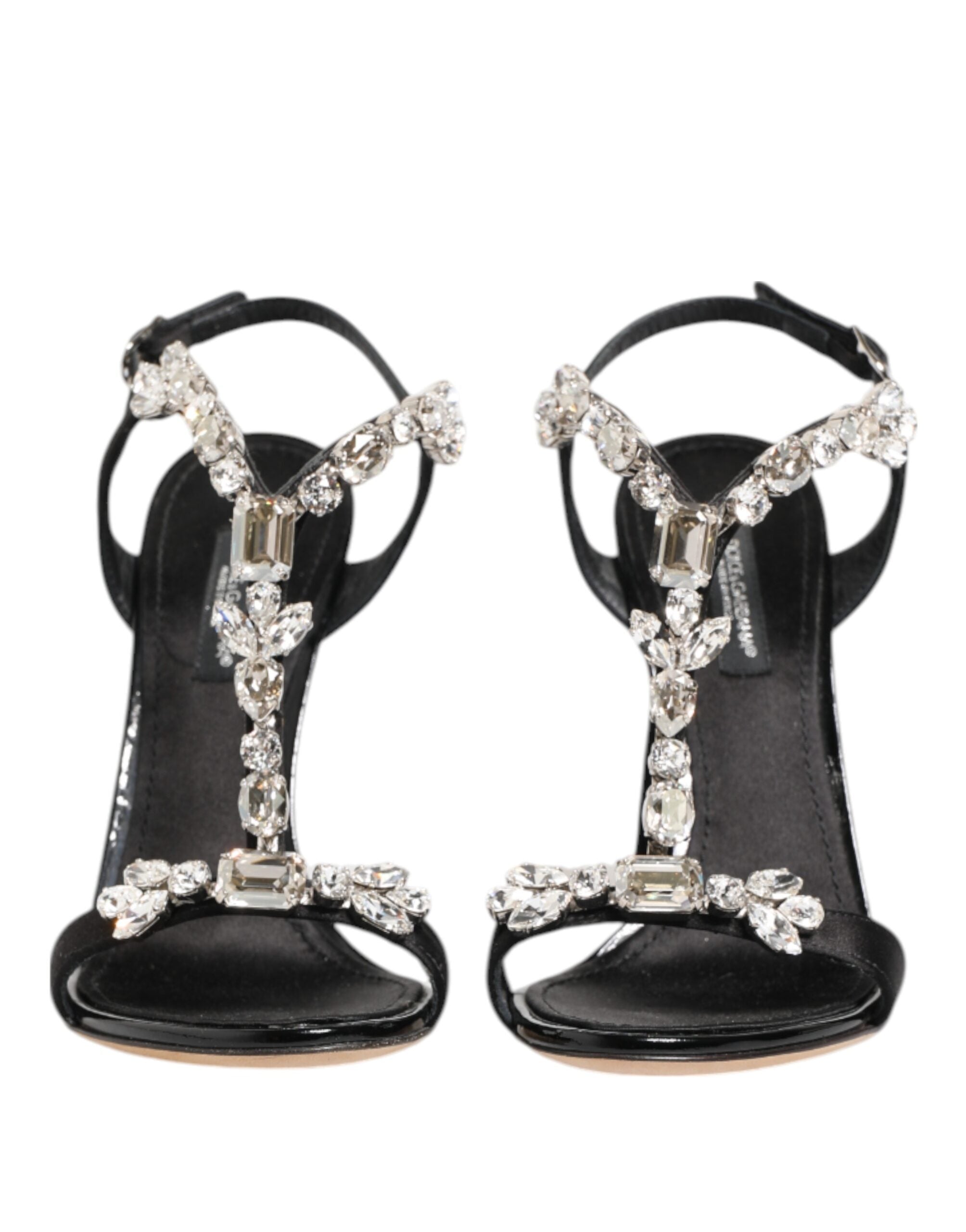Dolce & Gabbana Black Keira Crystals Heels Sandals Shoes-3