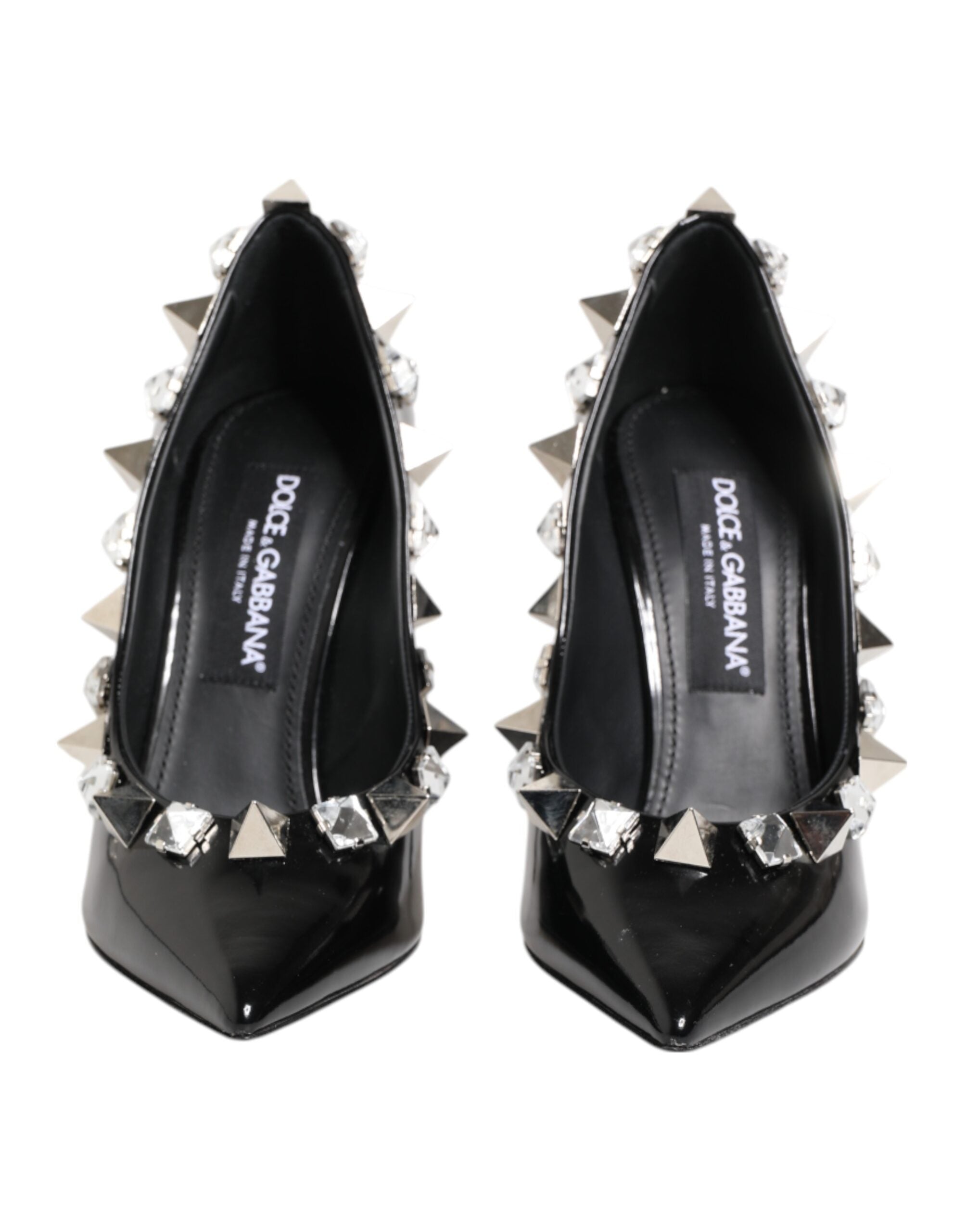 Dolce & Gabbana Schwarz Kristalle Nieten Stiletto Pumps Schuhe-3